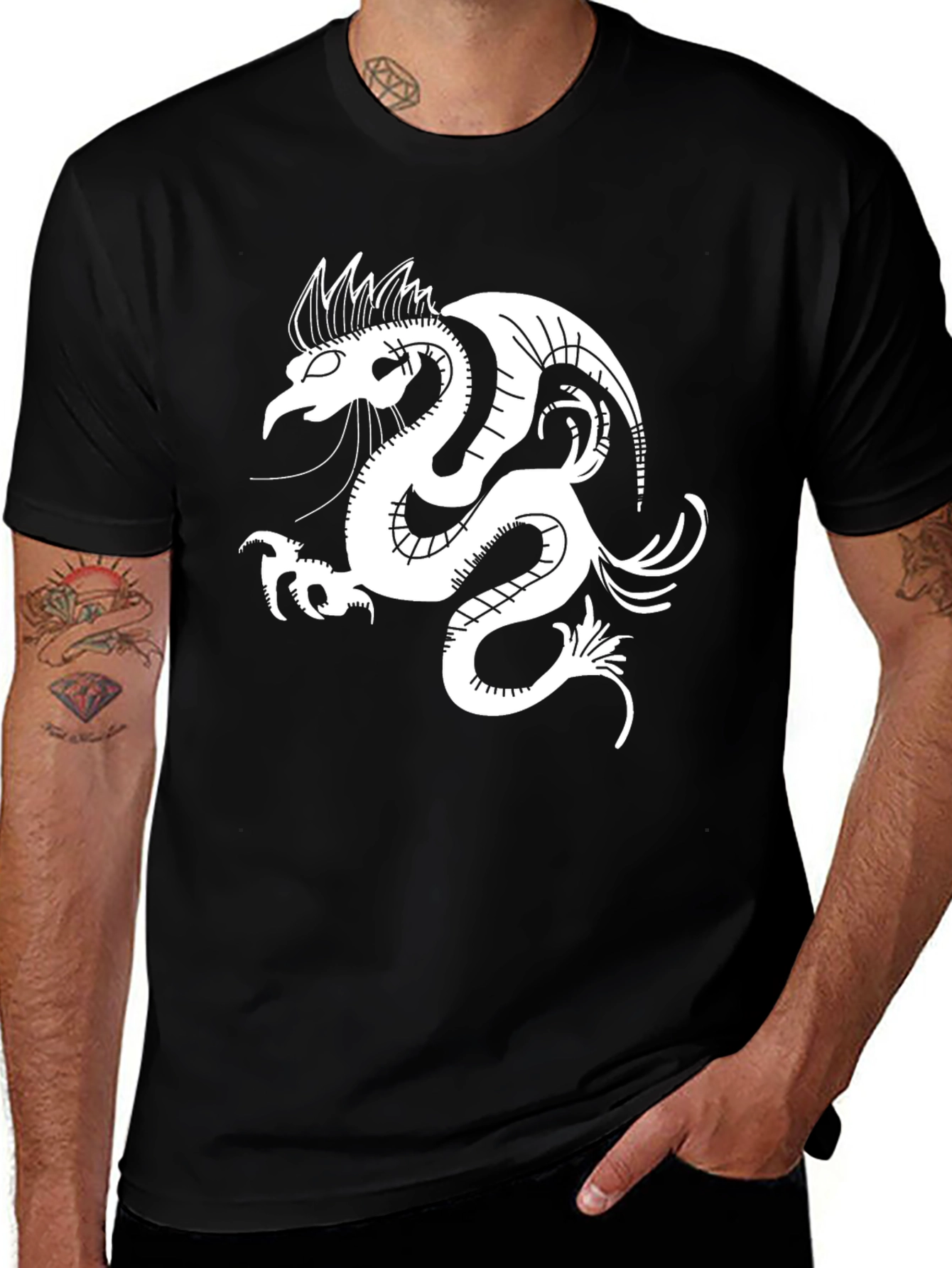 Variant 25 of Mythical Dragon Graphic Black T-Shirt