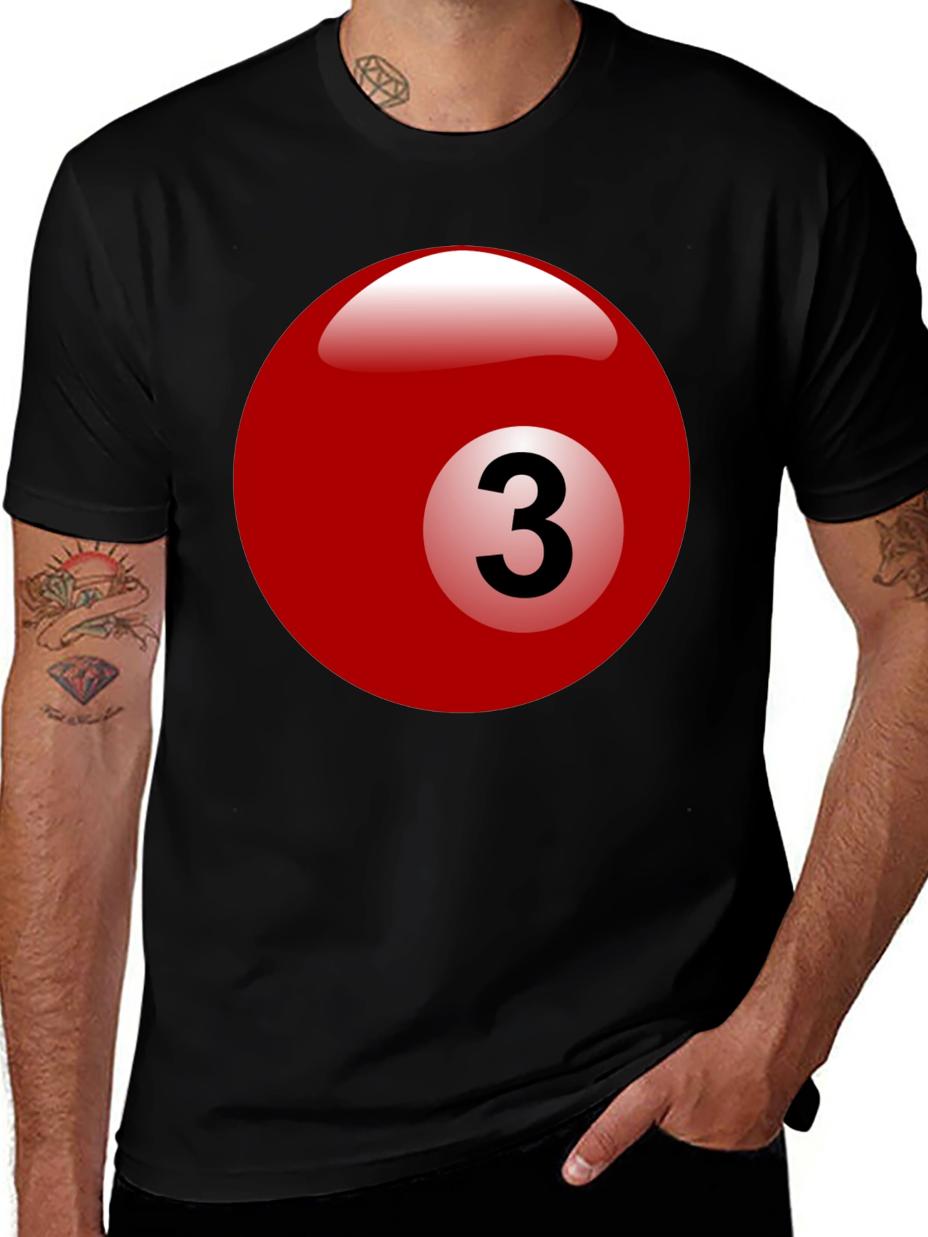 Variant 7 of Billiard Ball #3 Graphic T-Shirt - Cool Casual Tee