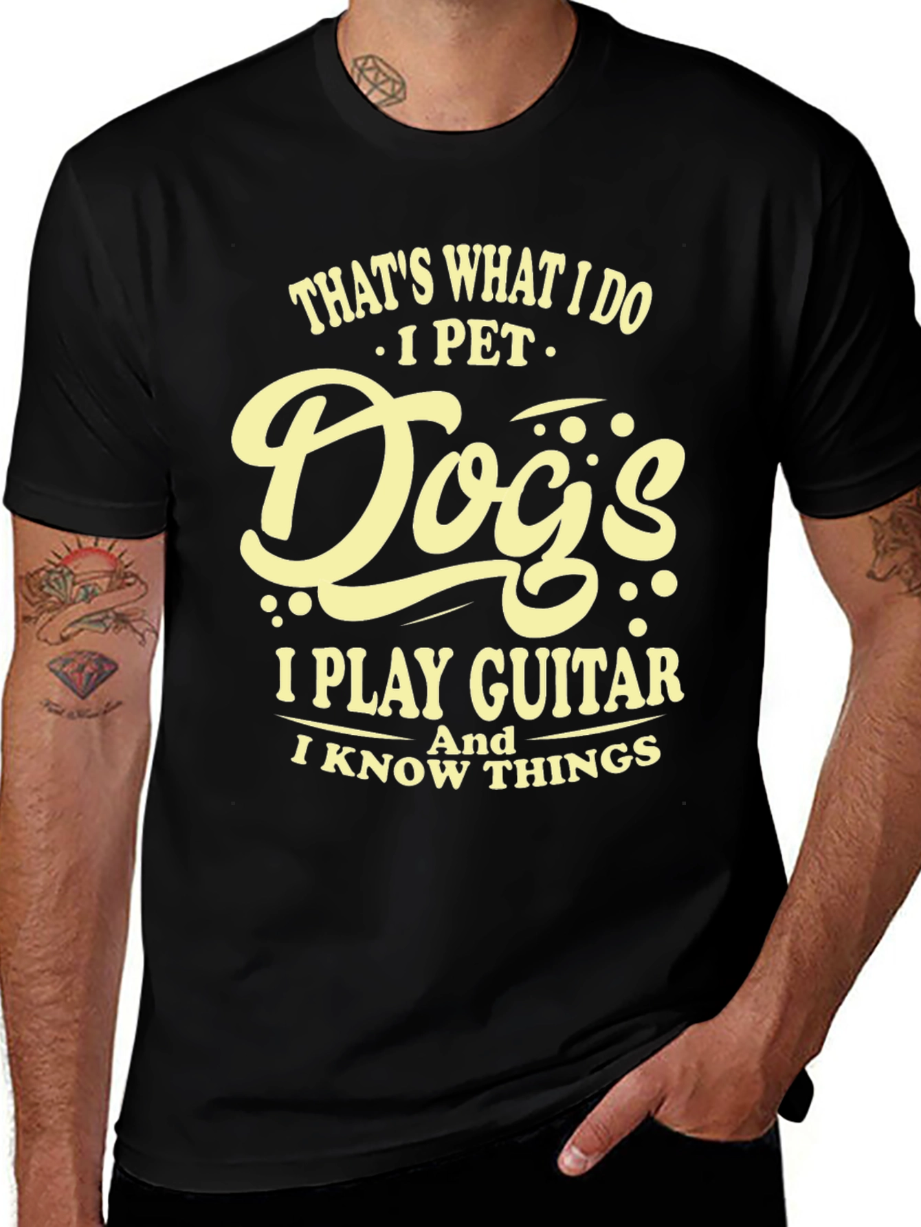 Variant 27 of I Pet Dogs Play Guitar Know Things T-Shirt