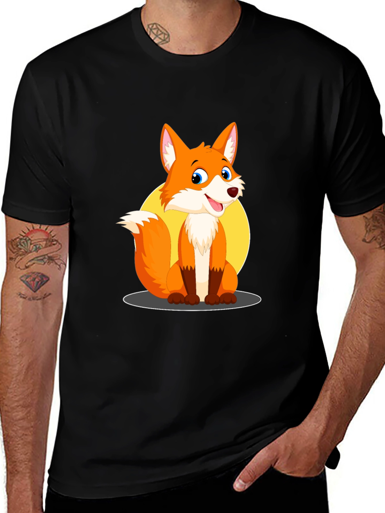 Fox Graphic Tee - Cute Cartoon Animal Design