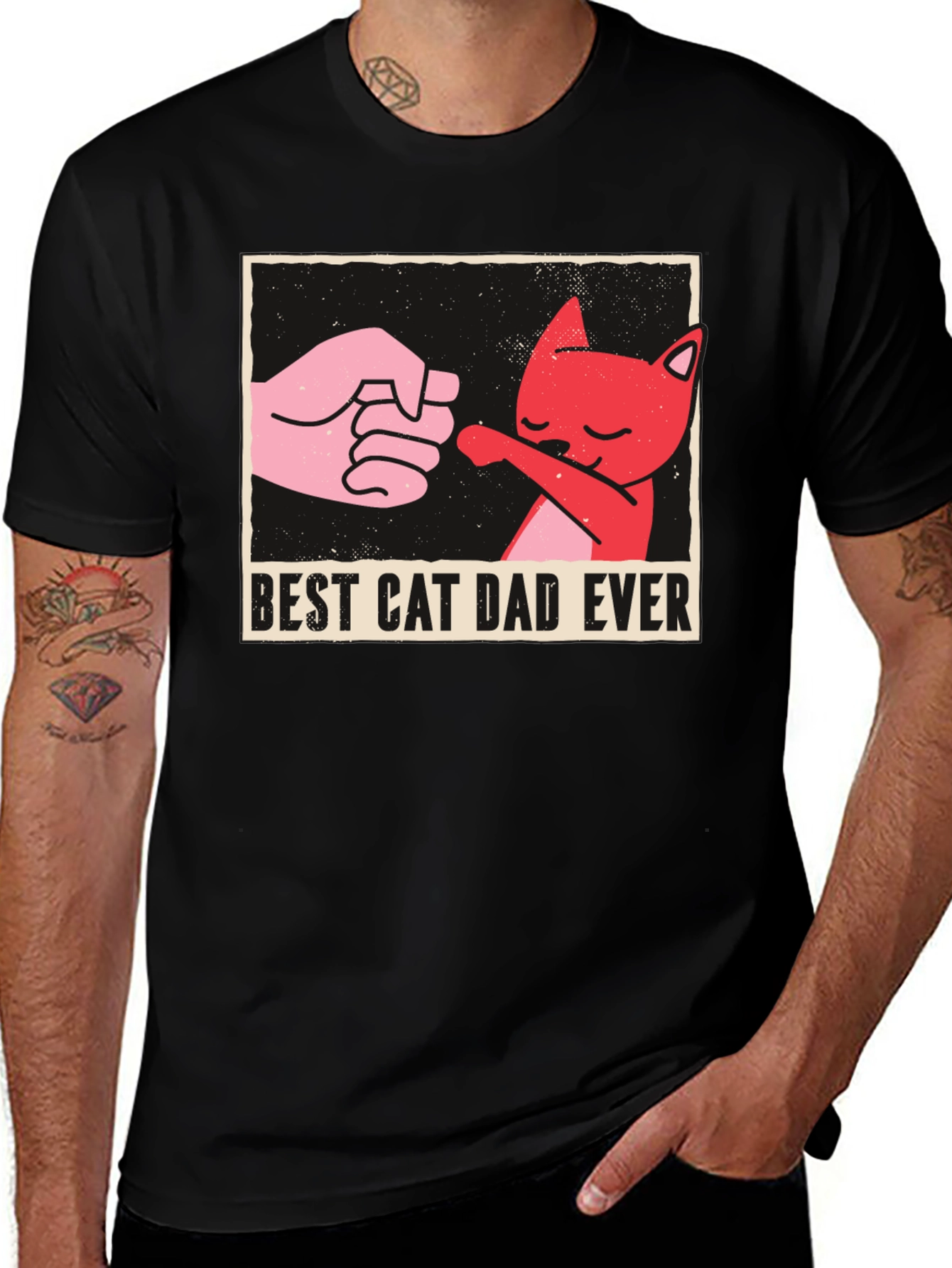 Variant 7 of Best Cat Dad Ever Graphic Tee - Fun Novelty Shirt