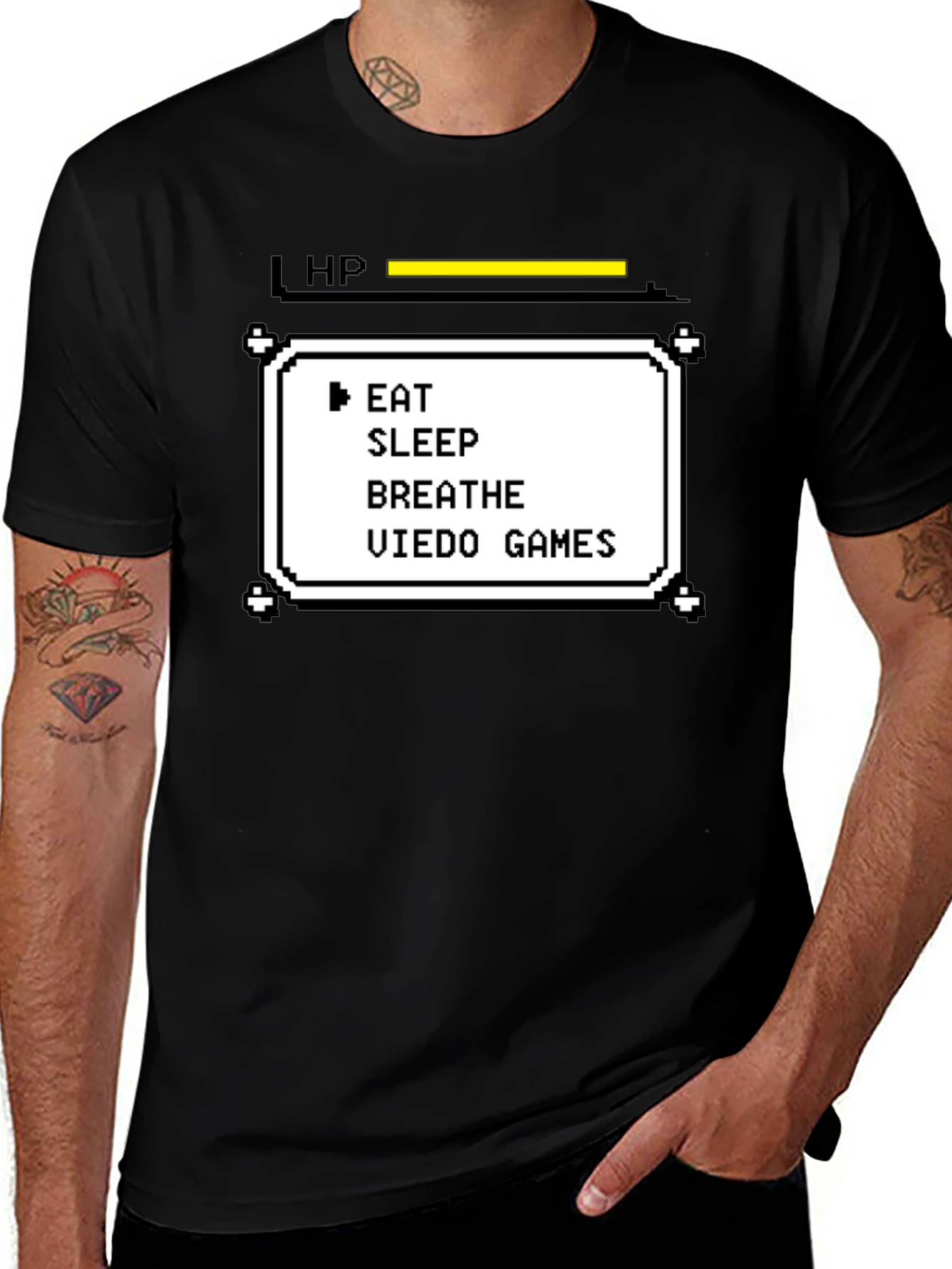 Variant 10 of Gamer Life Stats T-Shirt - Eat Sleep Breathe Video Games