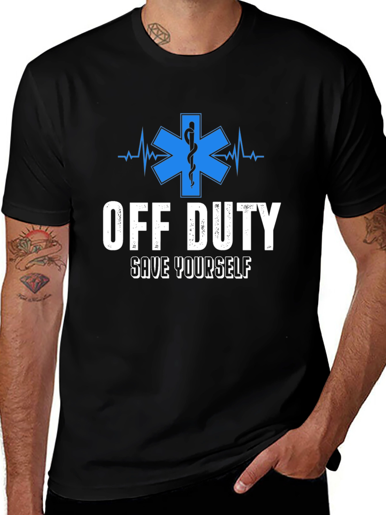 Off Duty Save Yourself EMS T-Shirt - EMT Paramedic Apparel