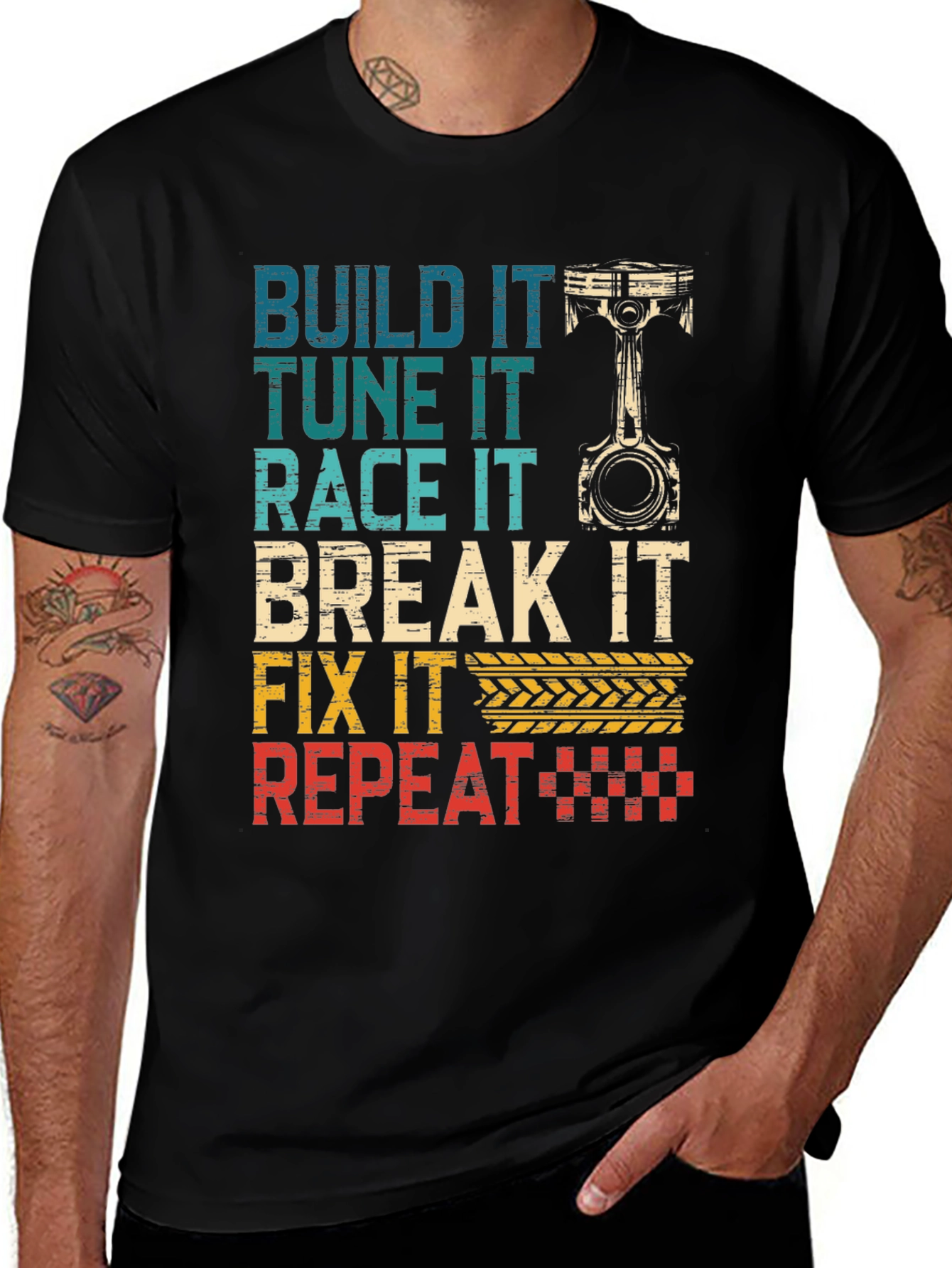 Variant 3 of Build It Race It T-Shirt - Automotive Enthusiast Tee