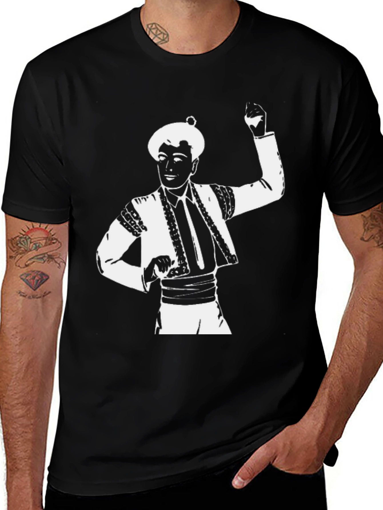 Variant 3 of Black T-Shirt with Retro Dance Graphic