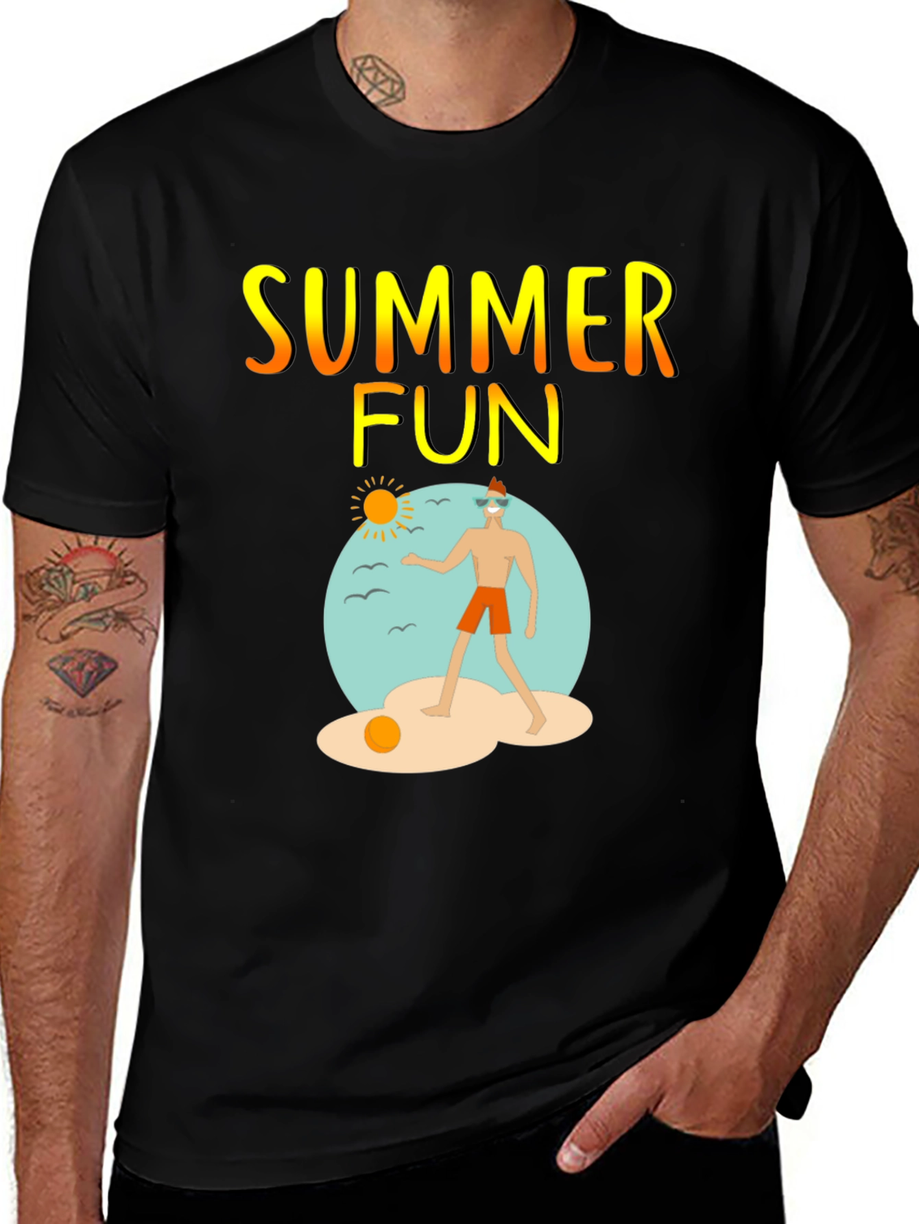 Variant 3 of Summer Fun Graphic Tee - Black