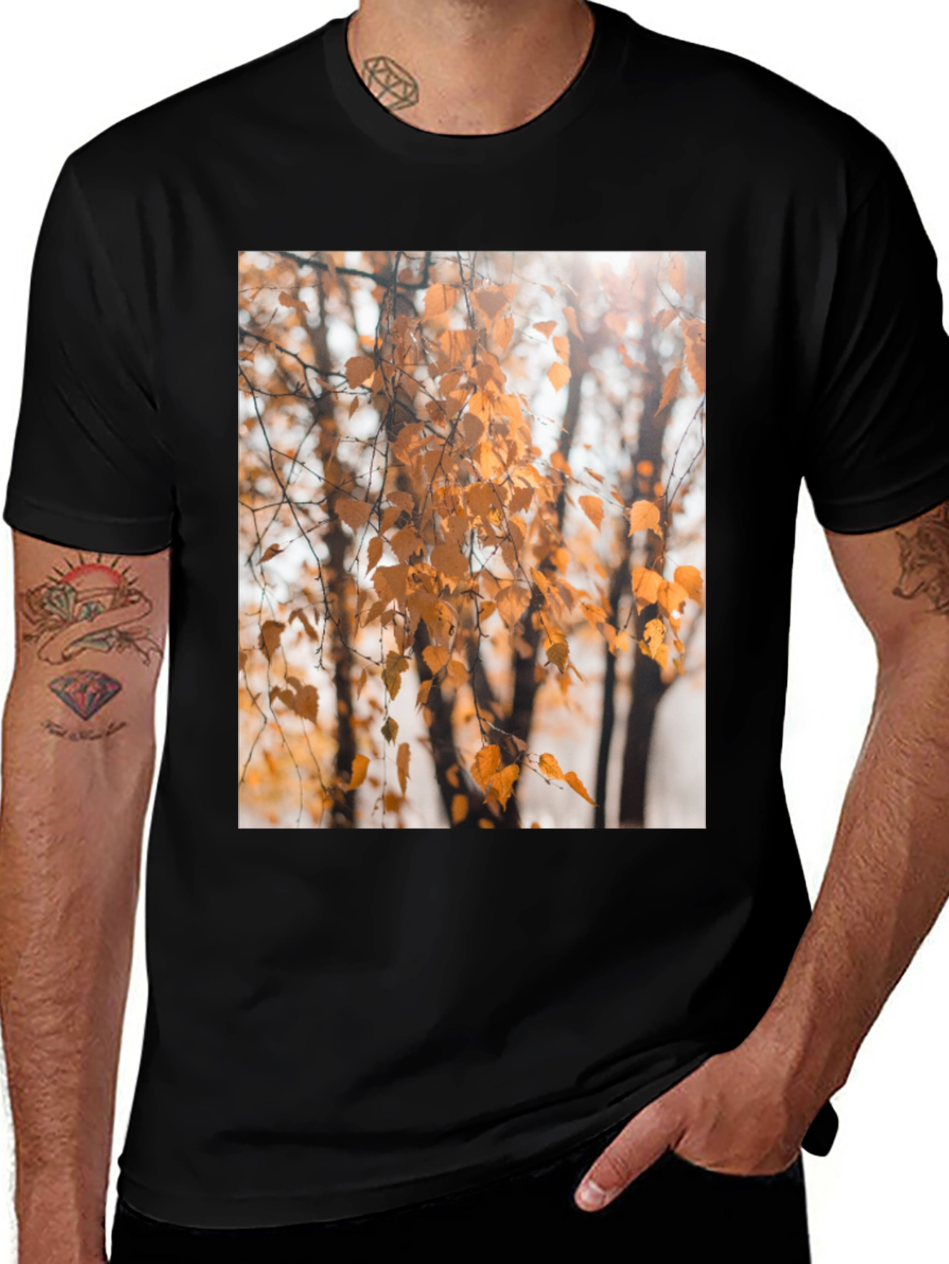 Variant 27 of Autumn Leaves Graphic Tee - Nature Inspired Design