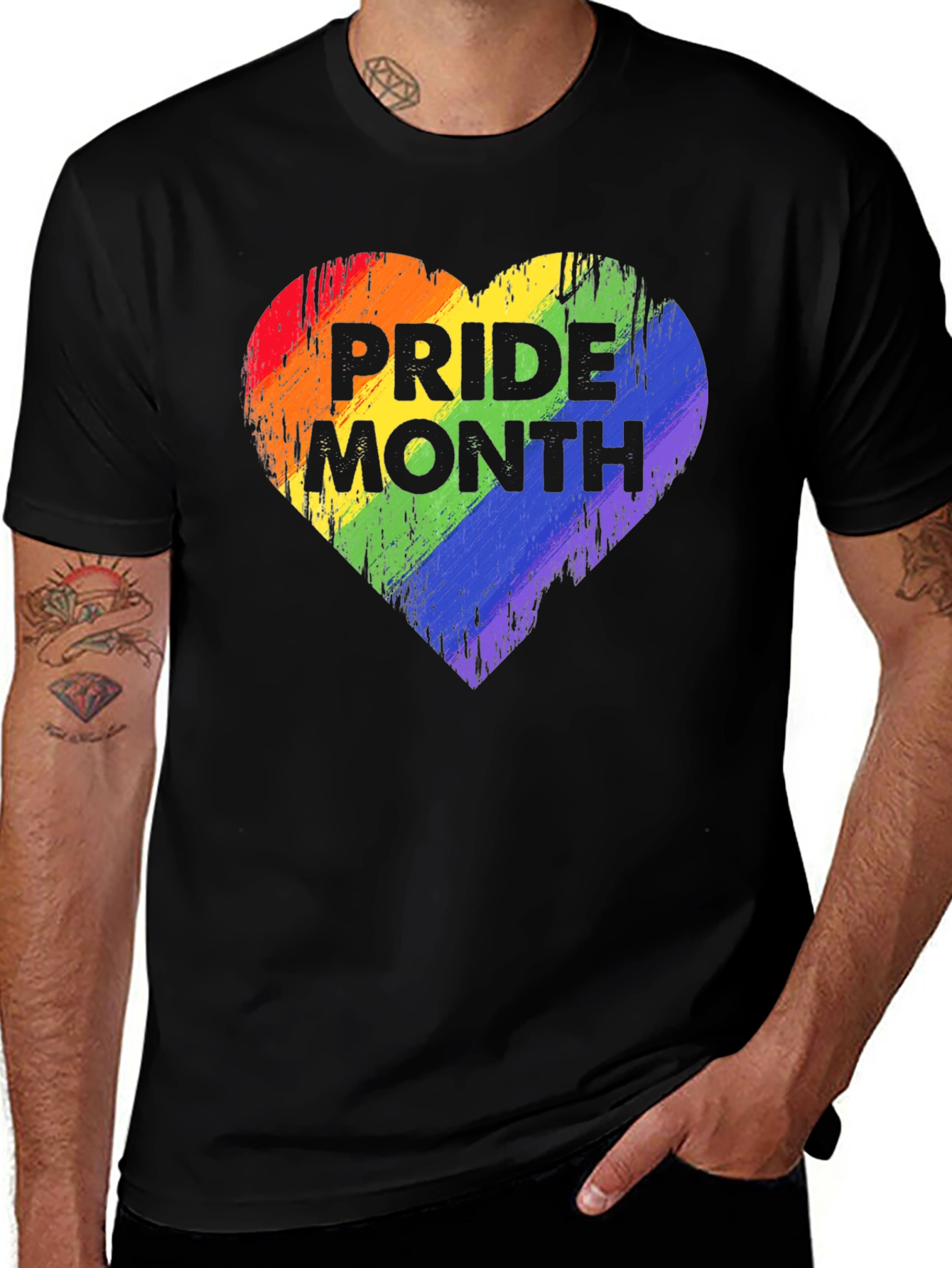 Variant 30 of Pride Month Rainbow Heart T-Shirt