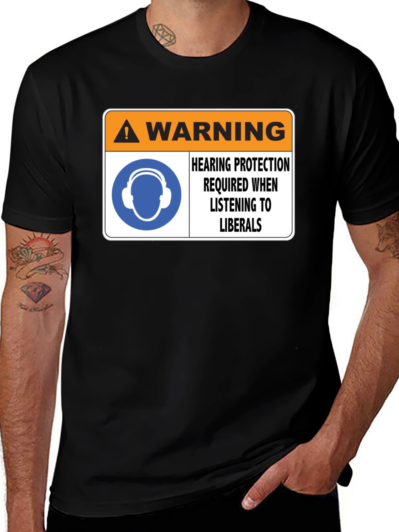 Variant 5 of Warning Hearing Protection Required T-Shirt