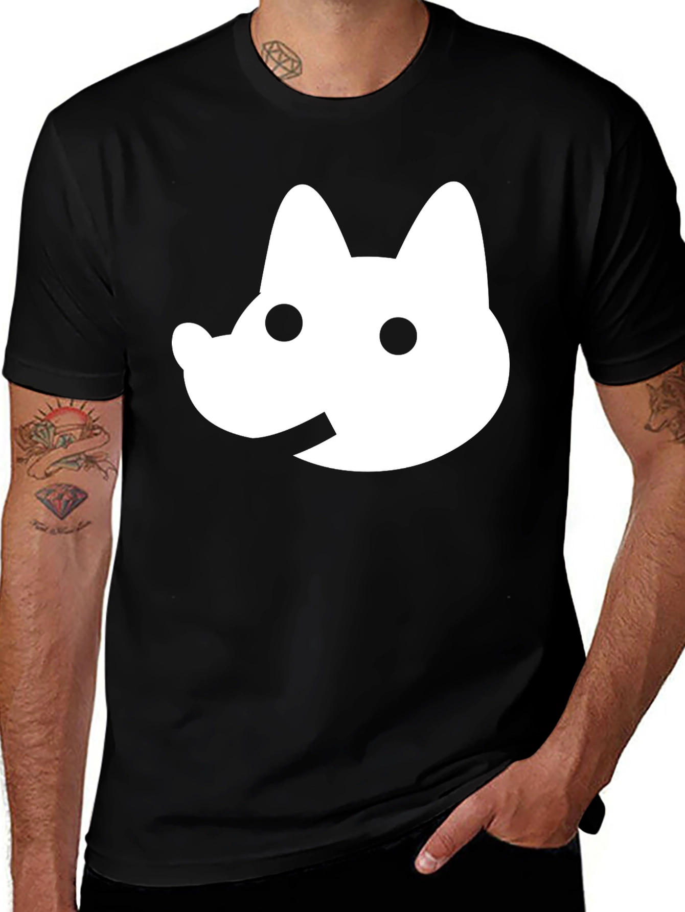 Variant 22 of Black T-Shirt with Cute Dog Graphic Print
