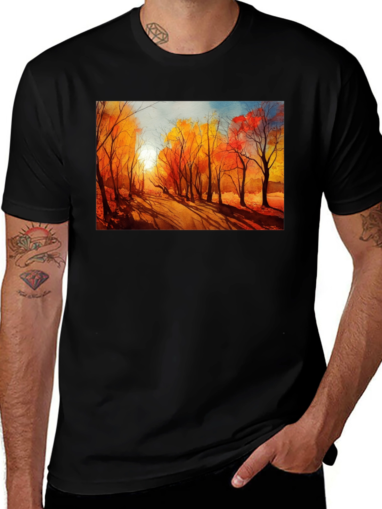 Variant 27 of Autumn Road T-Shirt