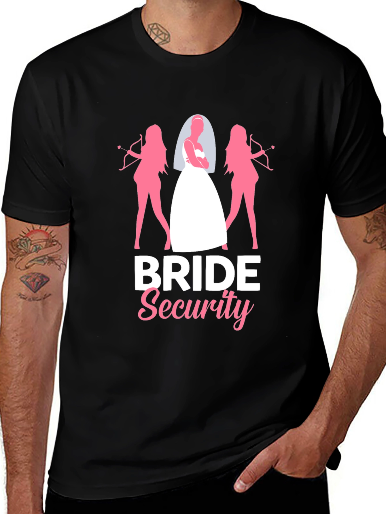 Variant 21 of Bride Security Graphic Tee - Wedding Party Humor
