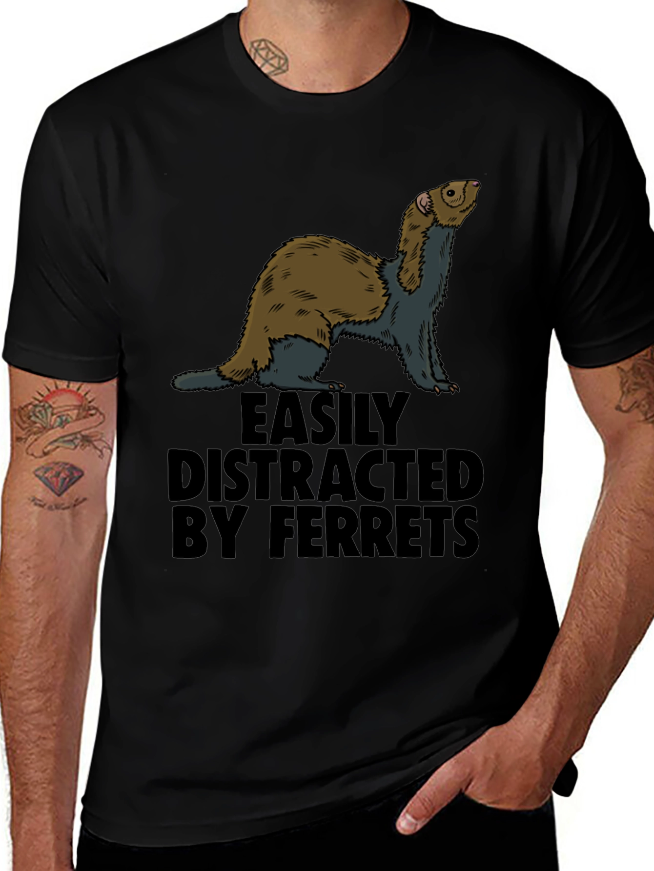 Variant 13 of Easily Distracted By Ferrets Graphic T-Shirt