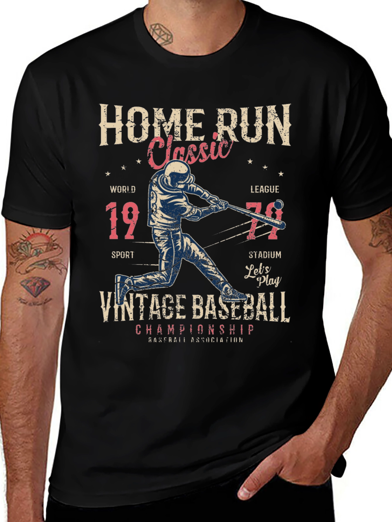 Variant 23 of Vintage Baseball Graphic Tee - Home Run Classic