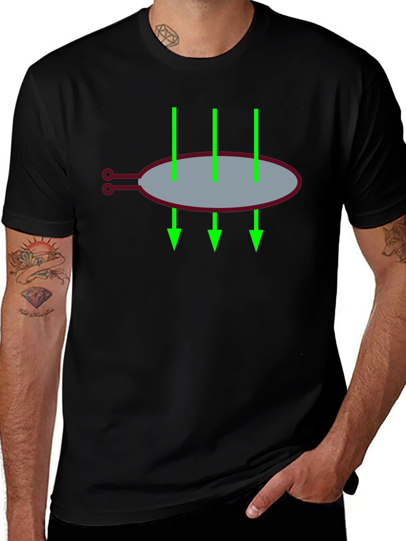 Variant 11 of Black T-Shirt with Graphic Design