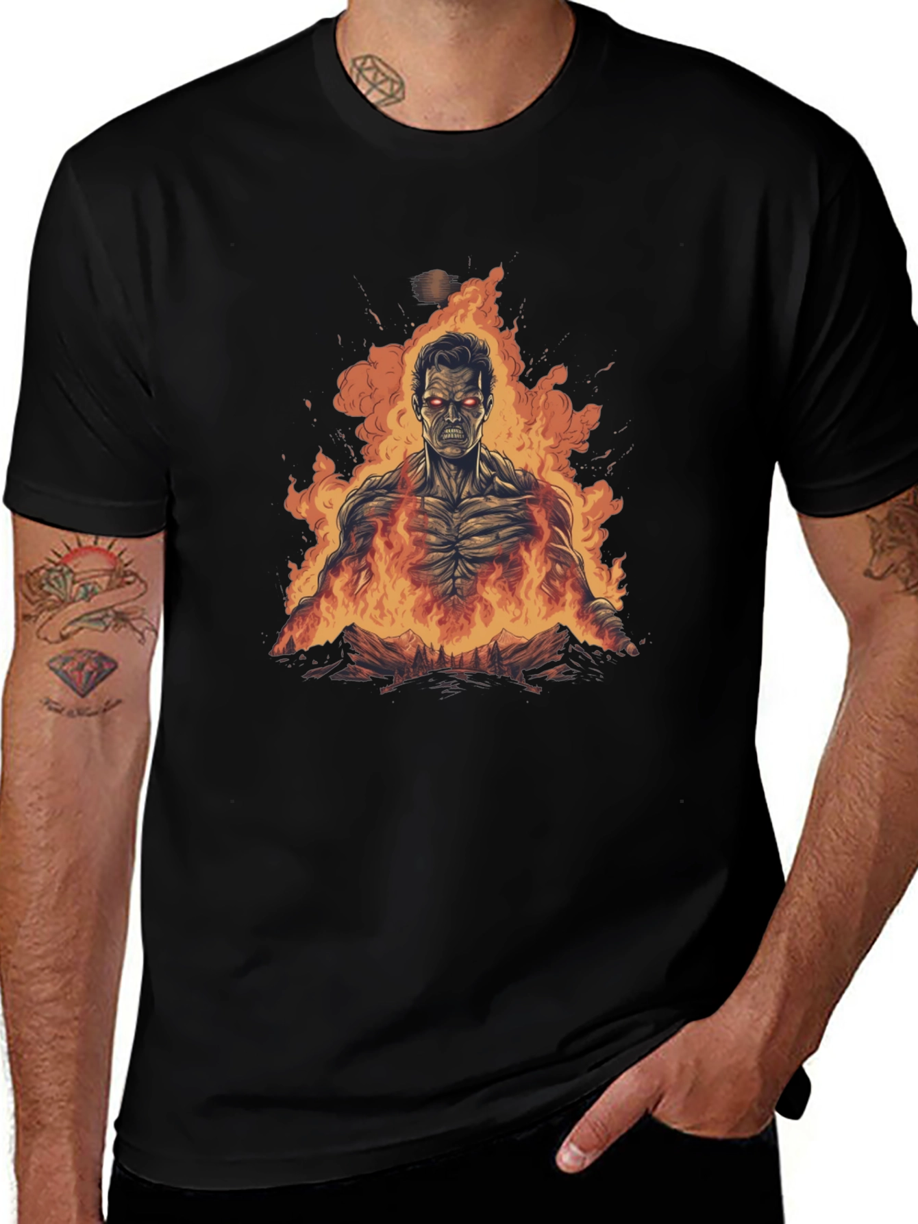 Variant 20 of Fiery Man Graphic T-Shirt - Bold & Unique Design