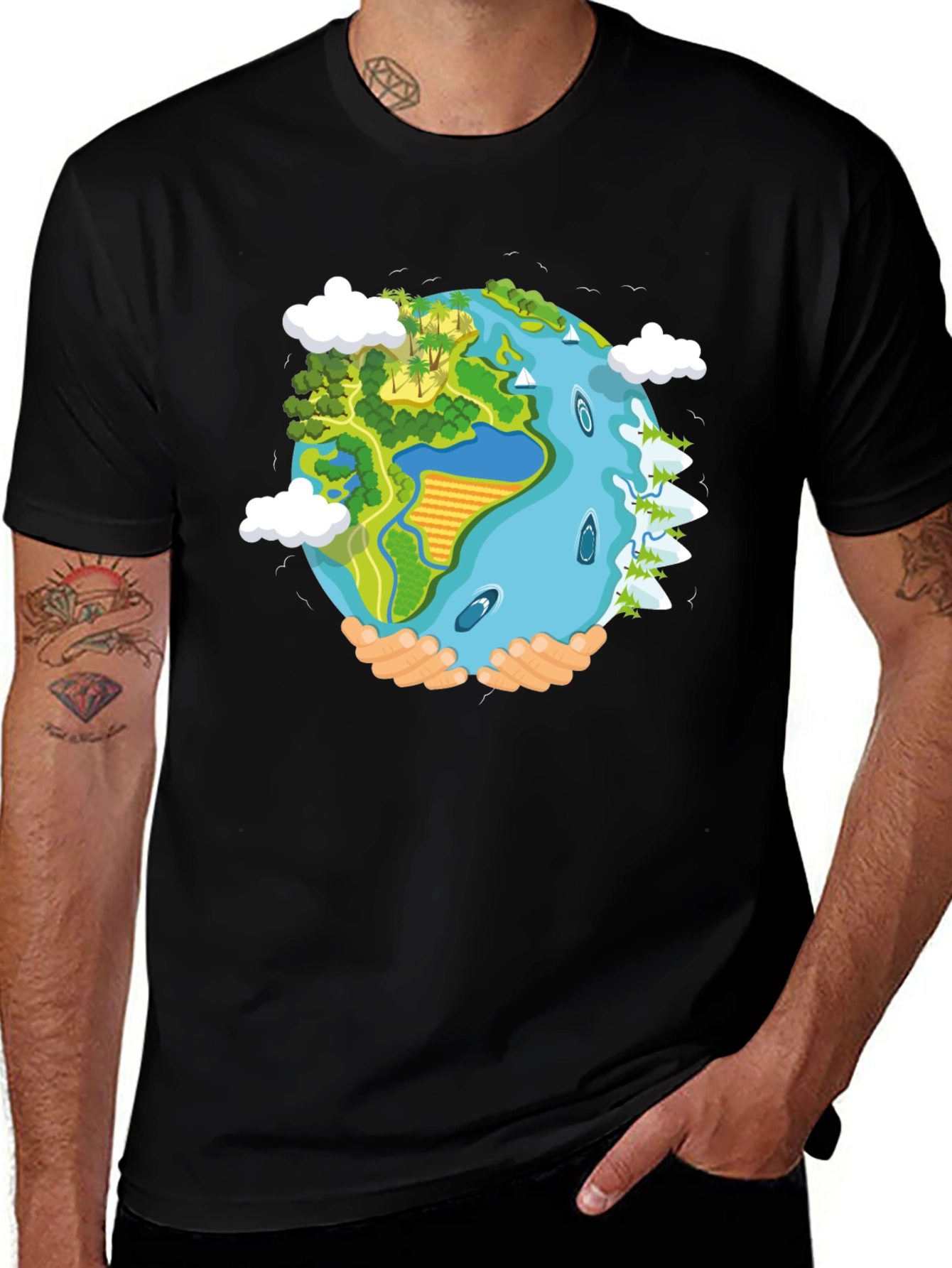 Variant 11 of Earth in Hands Graphic Tee - Save the Planet