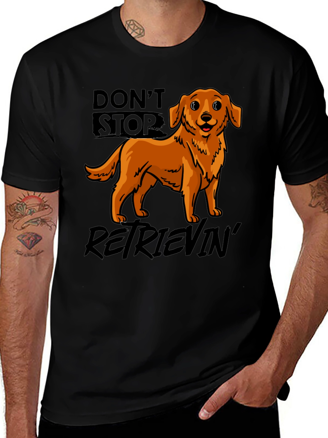 Variant 2 of Don't Stop Retrievin' Dog Graphic Tee