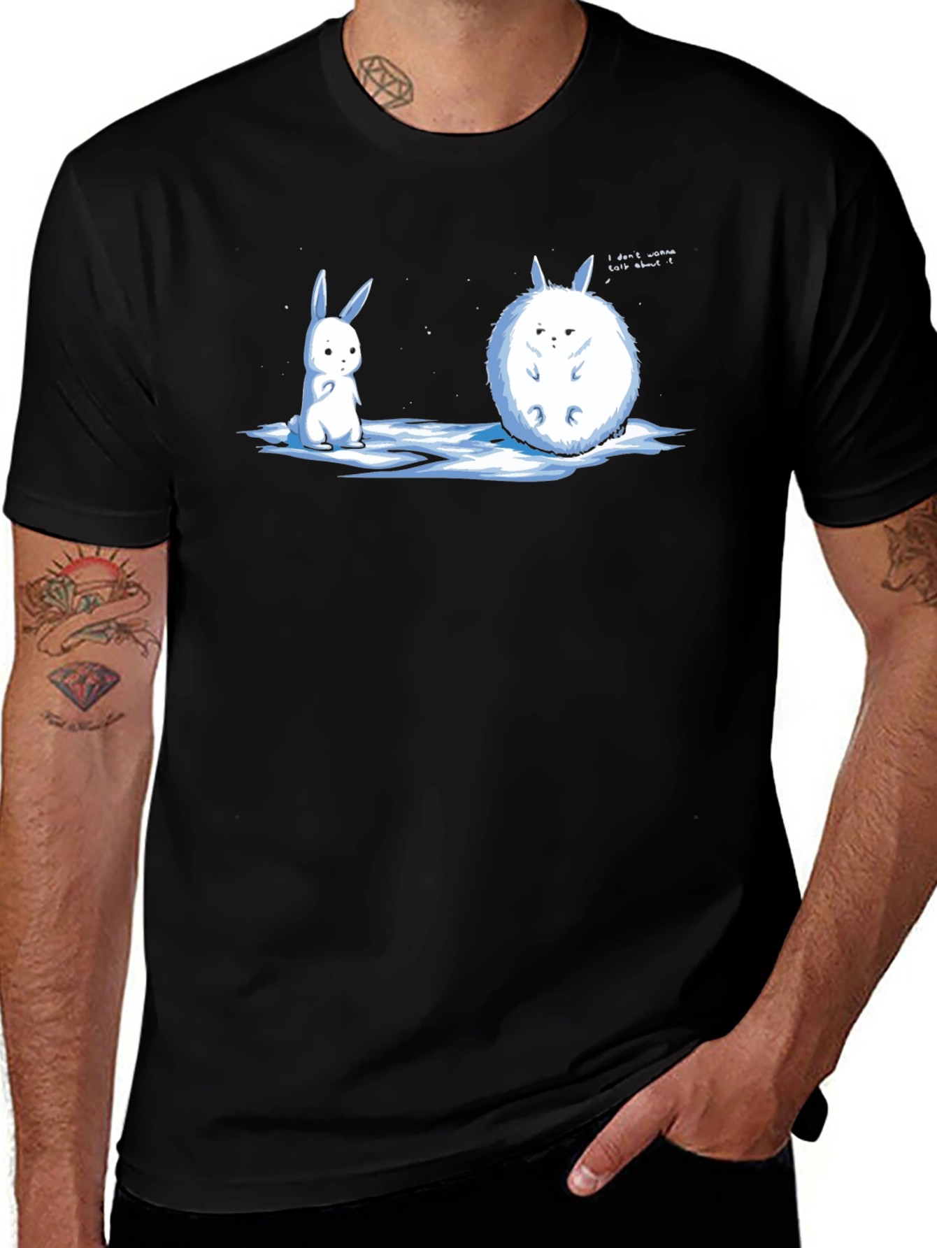 Variant 3 of Funny Rabbit T-Shirt - "I Don't Wanna Talk About It"