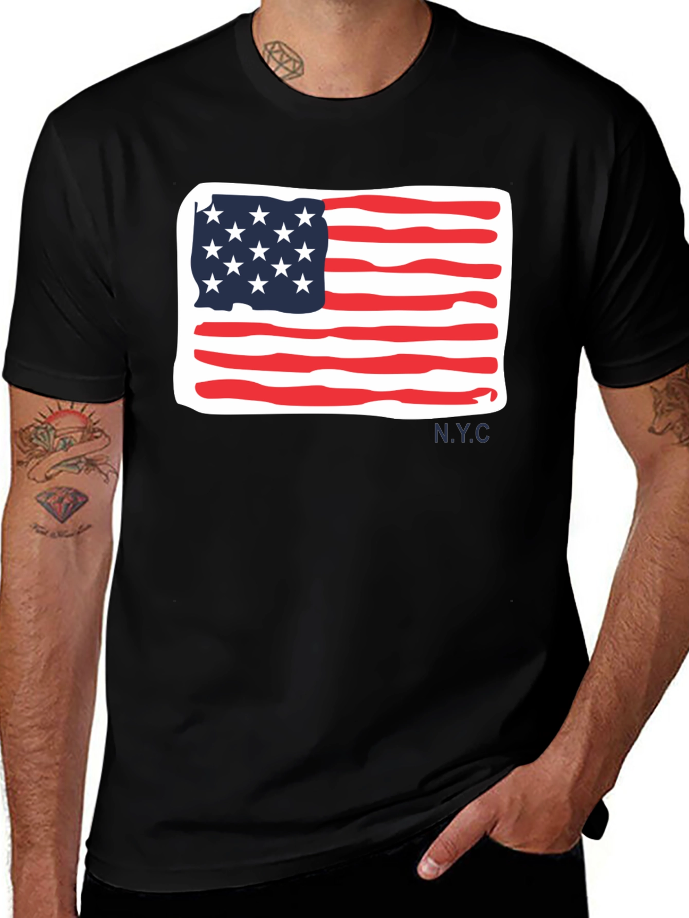 Variant 24 of American Flag Graphic T-Shirt - Casual USA Pride Tee
