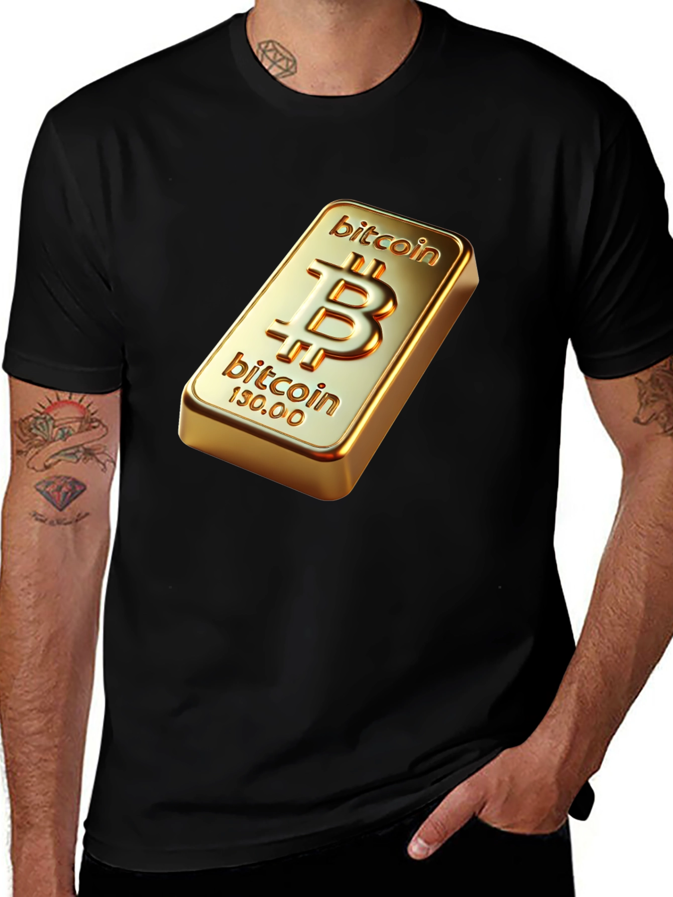 Variant 5 of Bitcoin Gold Bar Graphic Tee - Crypto T-Shirt