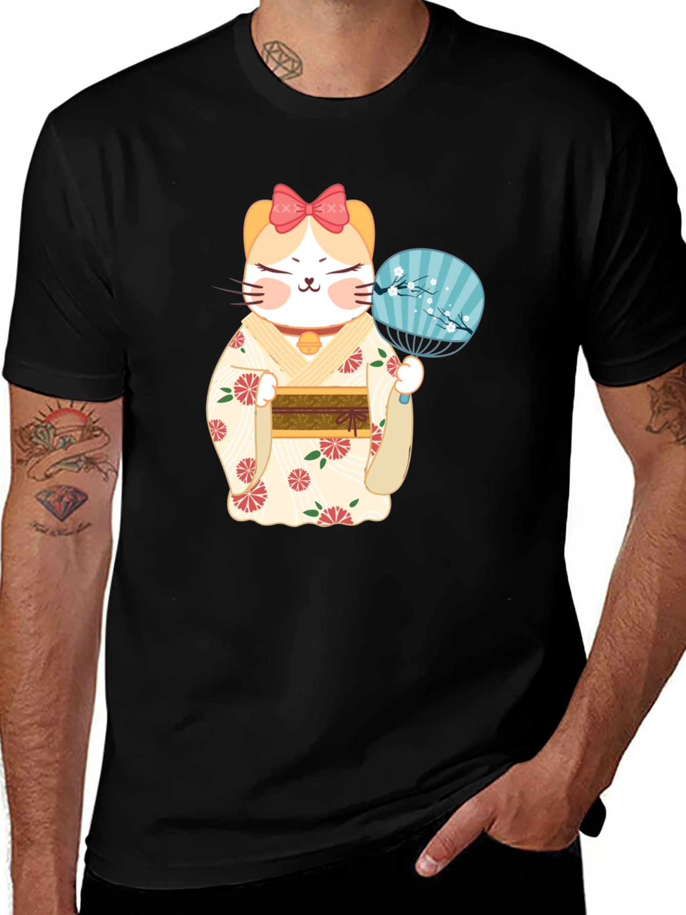 Variant 8 of Cat in Kimono Graphic Tee