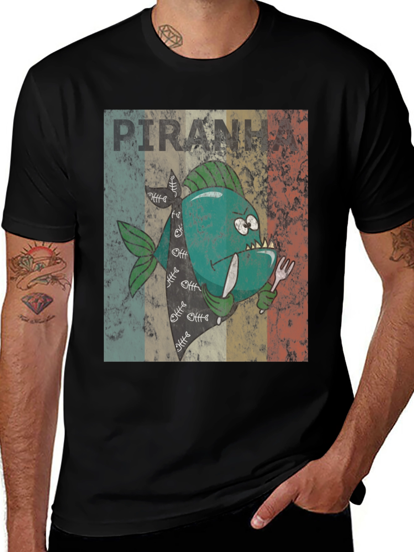 Variant 14 of Vintage Piranha T-Shirt - Funny Graphic Tee