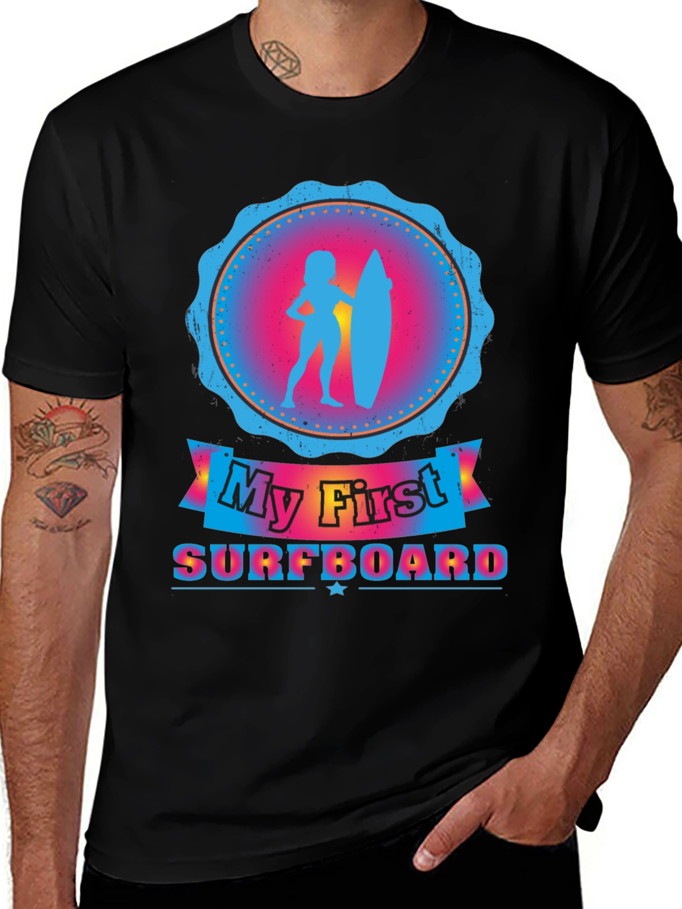 Black My First Surfboard Tee - Black main image