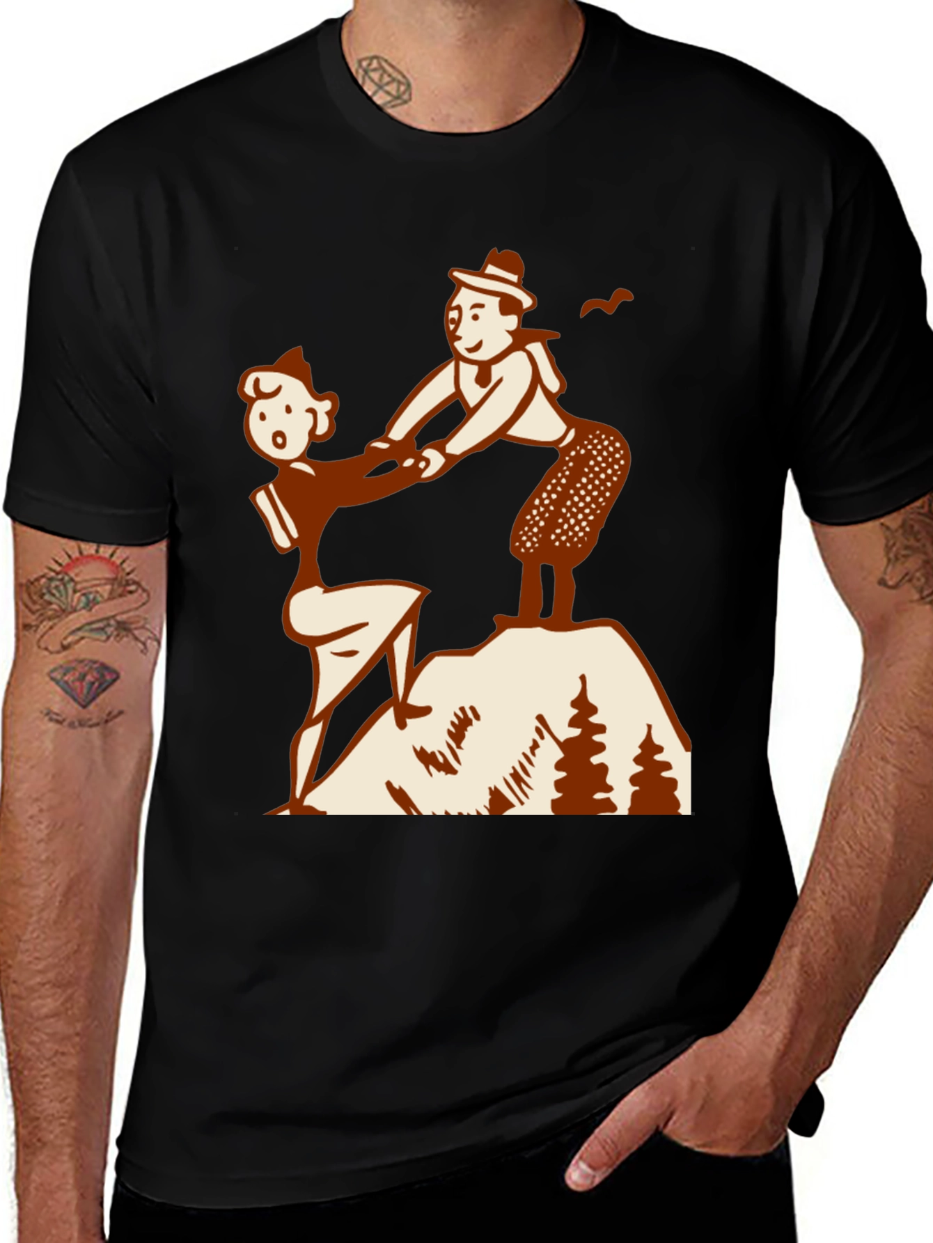 Variant 18 of Vintage Hiking Couple Graphic Tee
