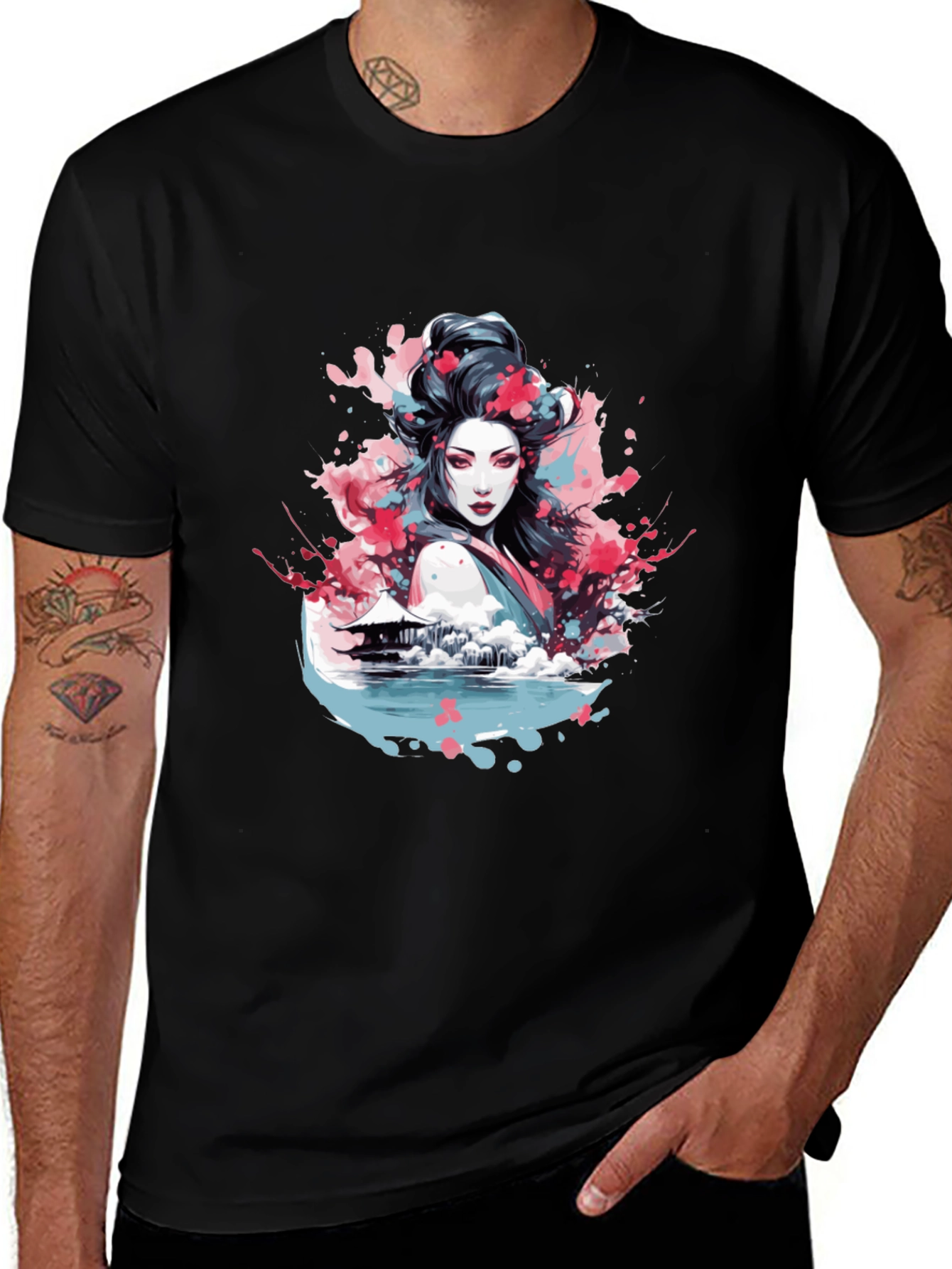 Variant 3 of Geisha Art Black T-Shirt