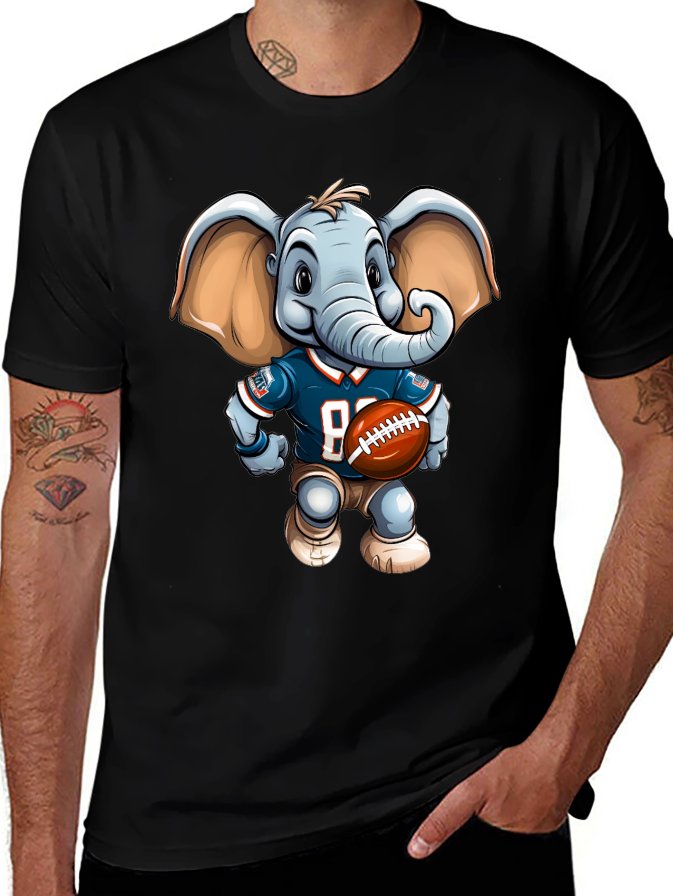Variant 2 of Elephant Football Fan T-Shirt