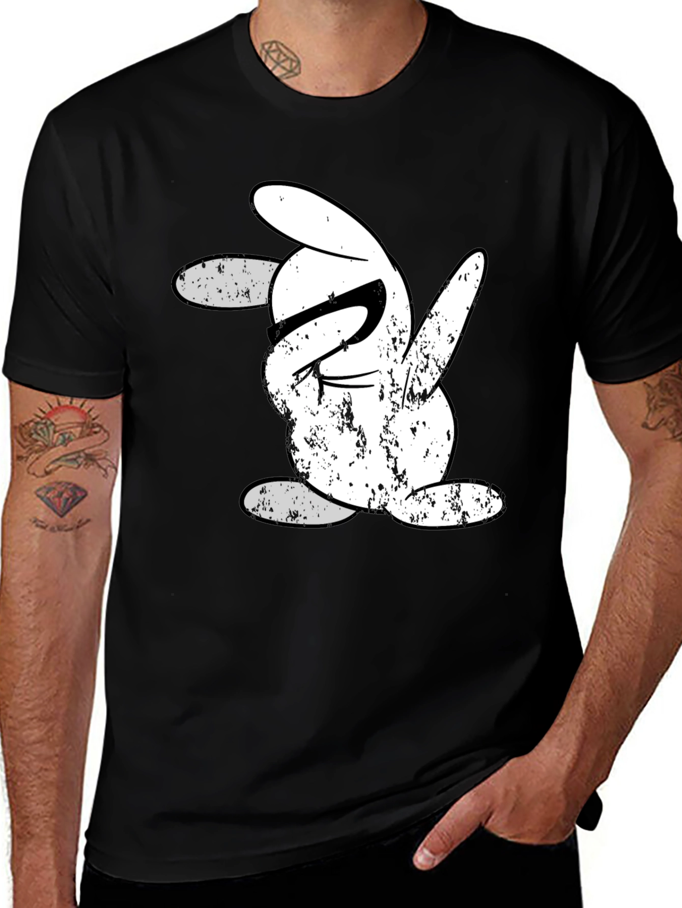 Variant 19 of Dabbing Bunny Graphic Tee - Cool Casual Style