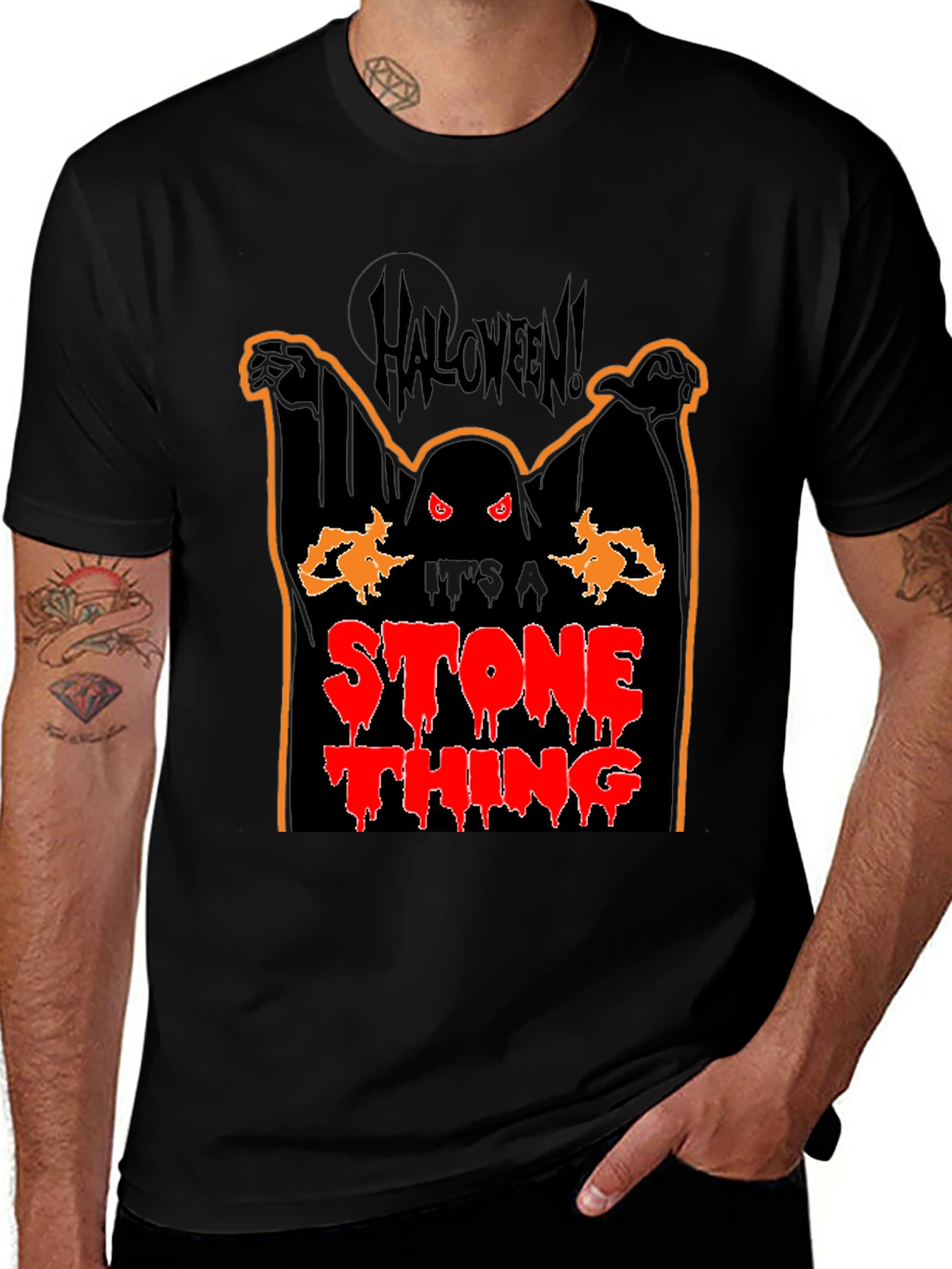 Variant 12 of Halloween Ghost Stone Thing Graphic Tee