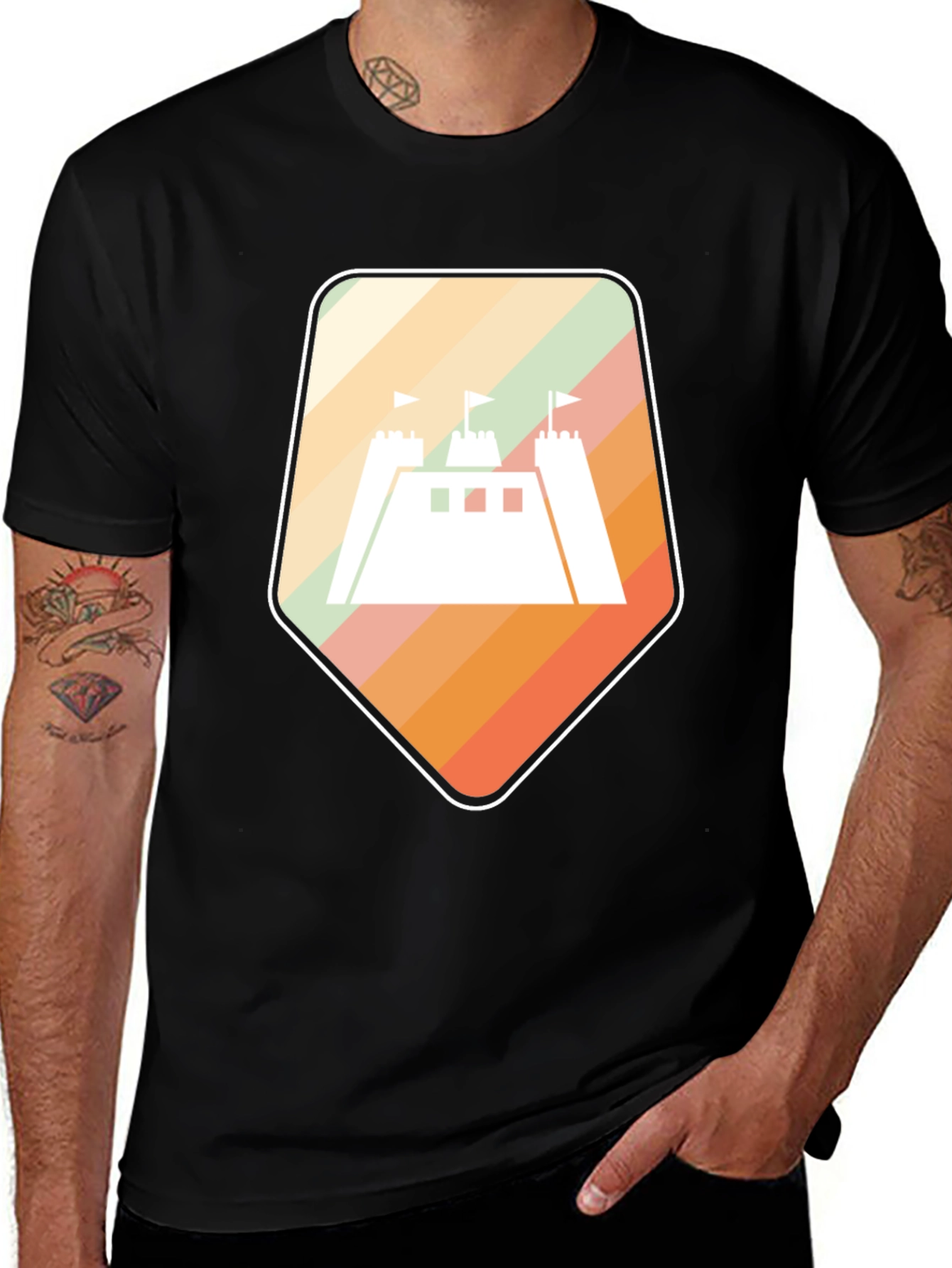 Variant 25 of Retro Sandcastle Tee - Beach Vibes T-Shirt