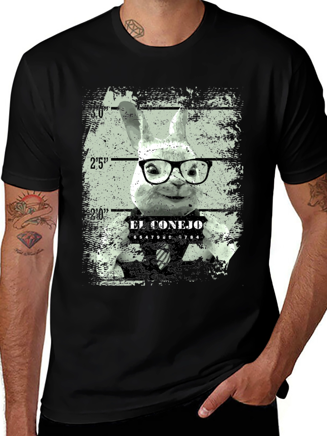Variant 2 of El Conejo Mugshot Graphic Tee
