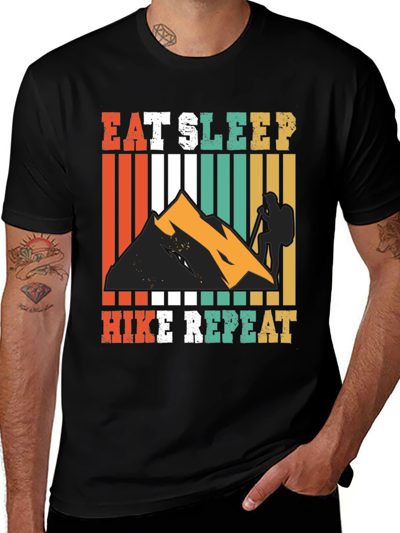 Variant 22 of Eat Sleep Hike Repeat Graphic T-Shirt