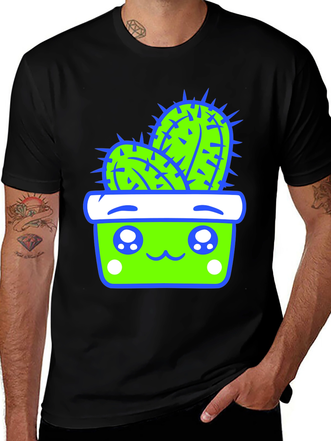 Variant 18 of Kawaii Cactus T-Shirt - Cute Potted Plant Tee