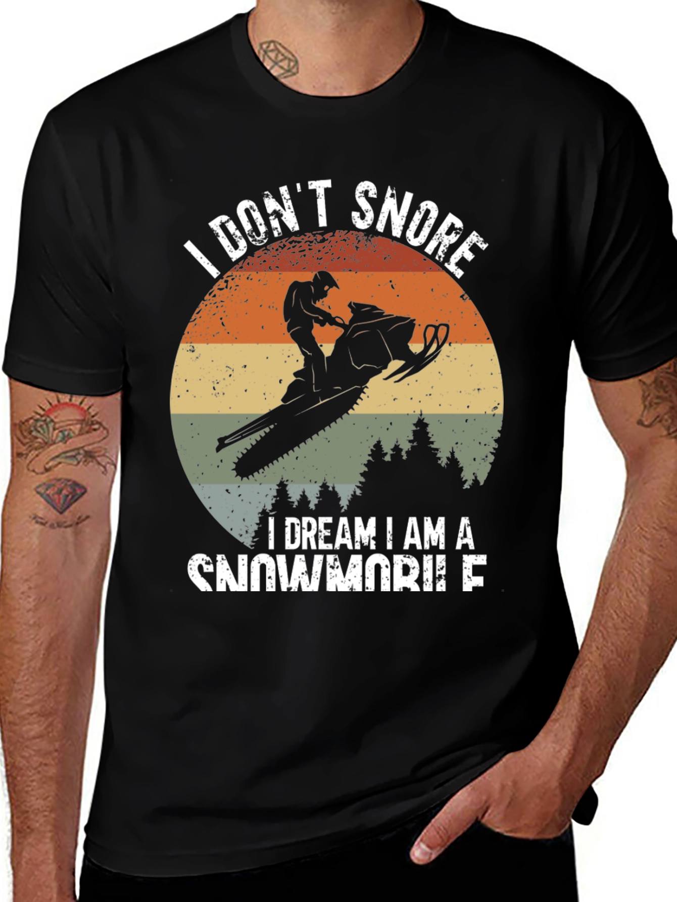 Variant 13 of I Don't Snore Snowmobile Graphic Tee