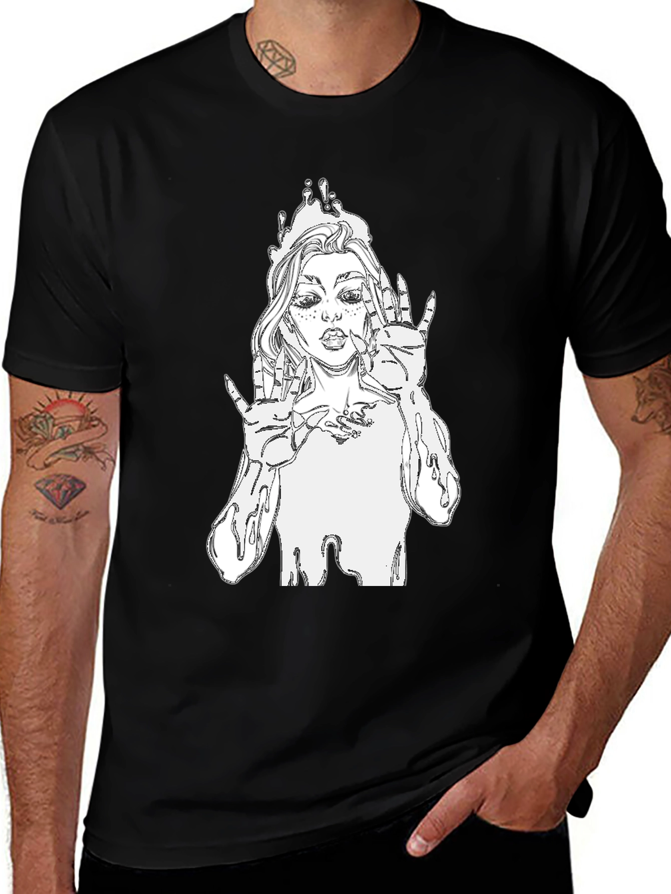 Variant 26 of Unique Graphic Tee - Stylish Black Cotton T-Shirt
