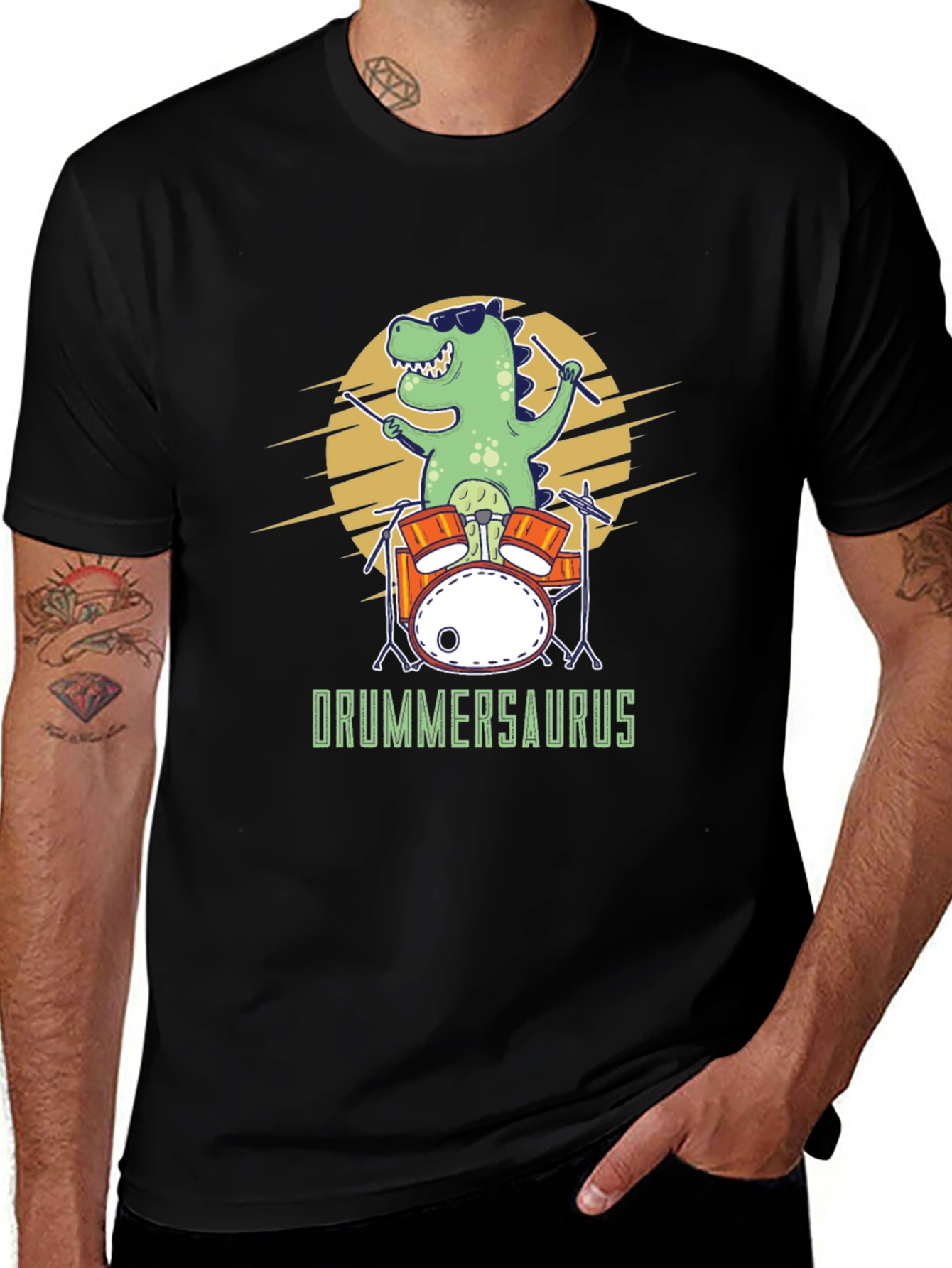 Variant 16 of Drummersaurus T-Shirt - Funny Dinosaur Drummer Tee