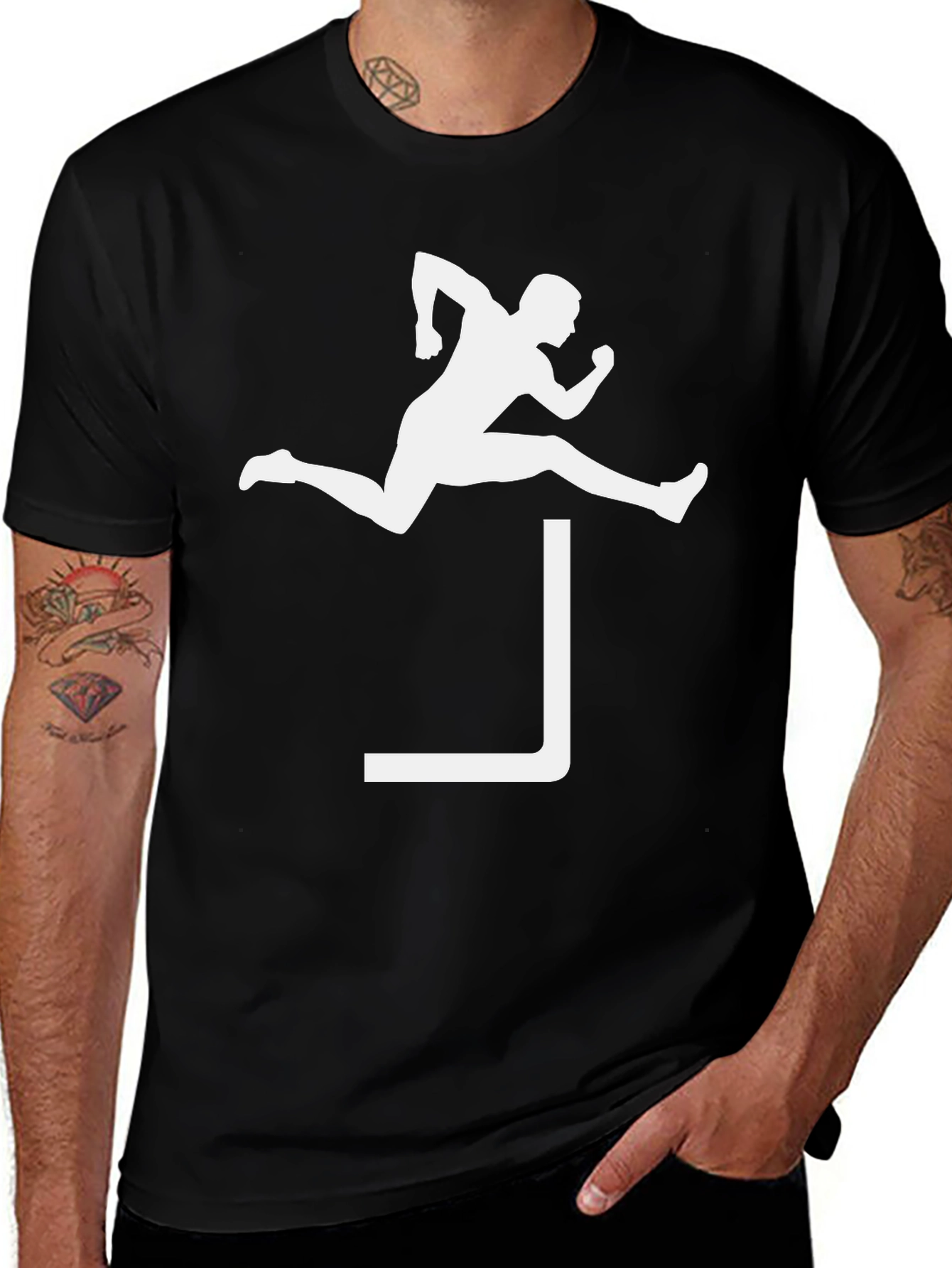 Variant 8 of Hurdle Jumper Graphic Tee - Sporty Black T-Shirt