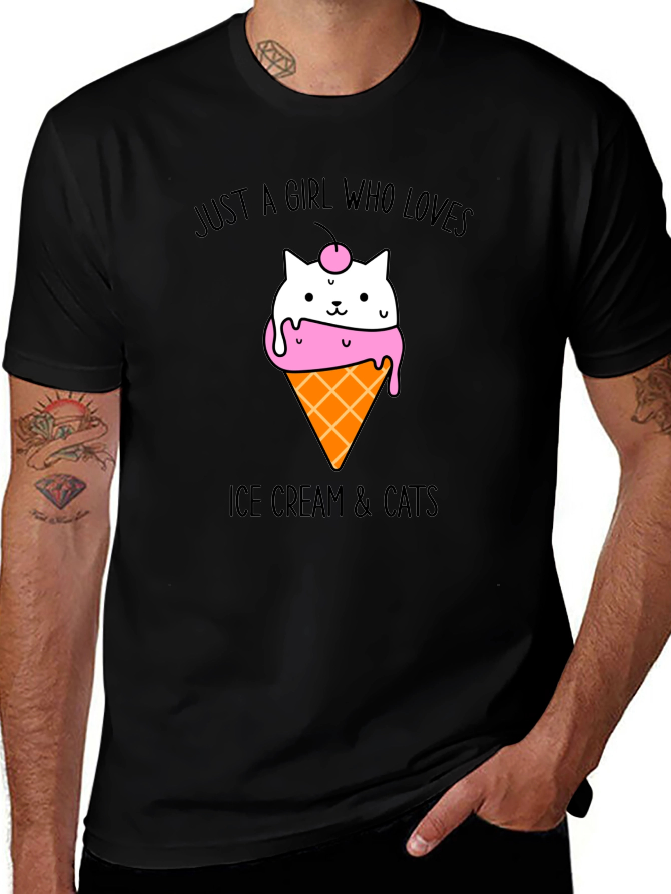 Variant 21 of Ice Cream Cats T-Shirt - Just a Girl Who Loves