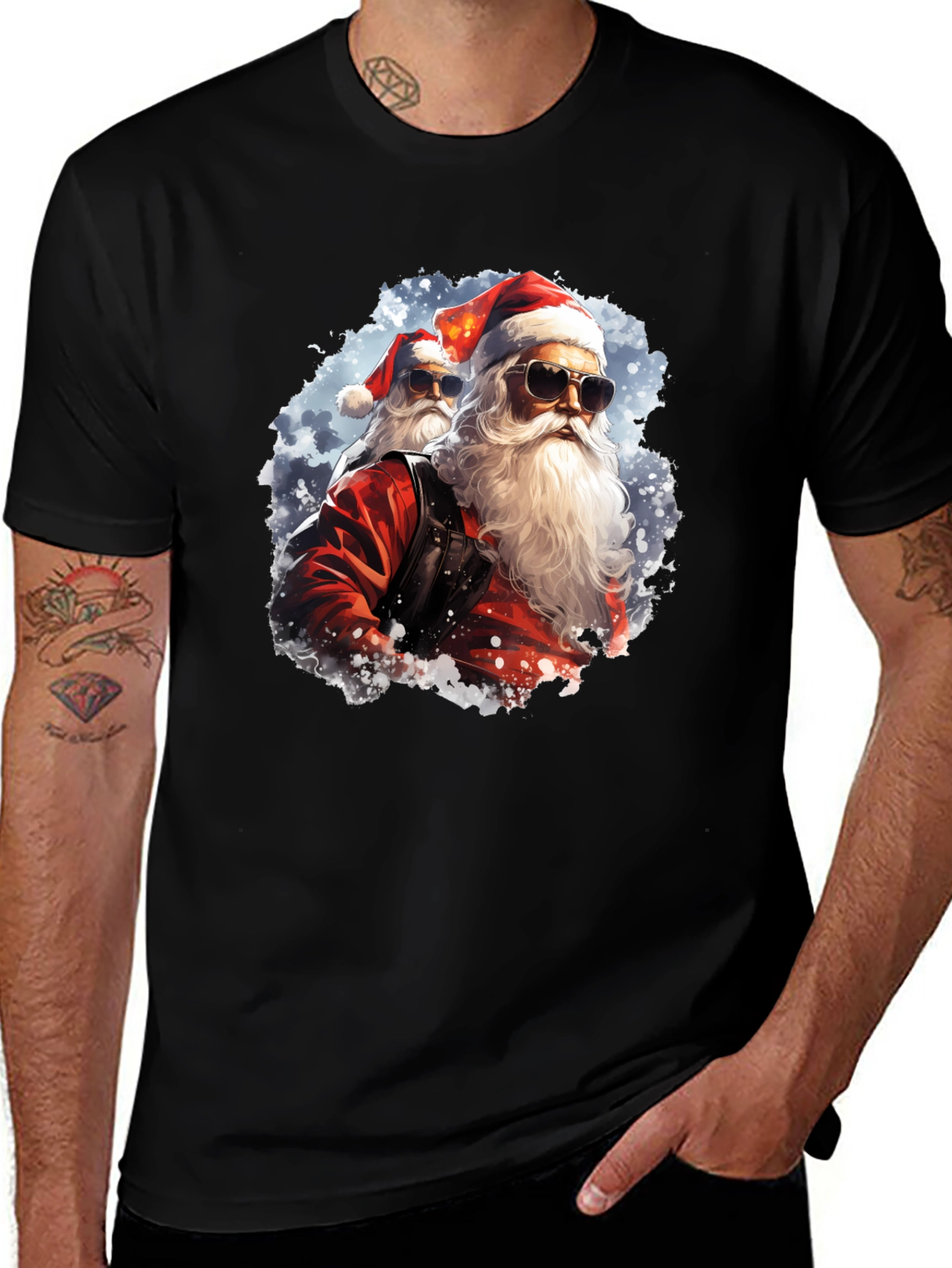 Cool Santa Graphic Tee - Holiday Fun!