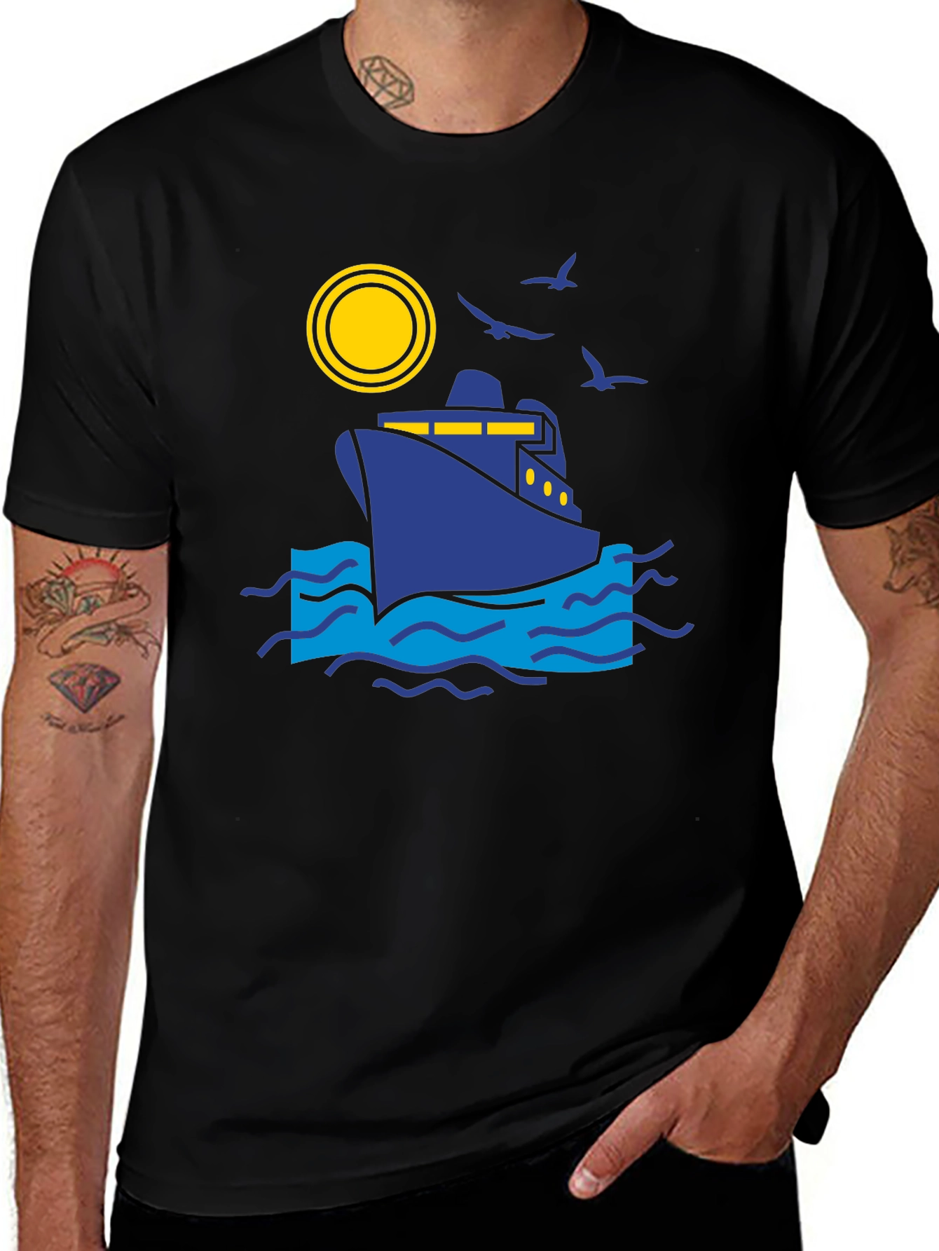 Variant 19 of Nautical Graphic T-Shirt - Cruise Ship Design