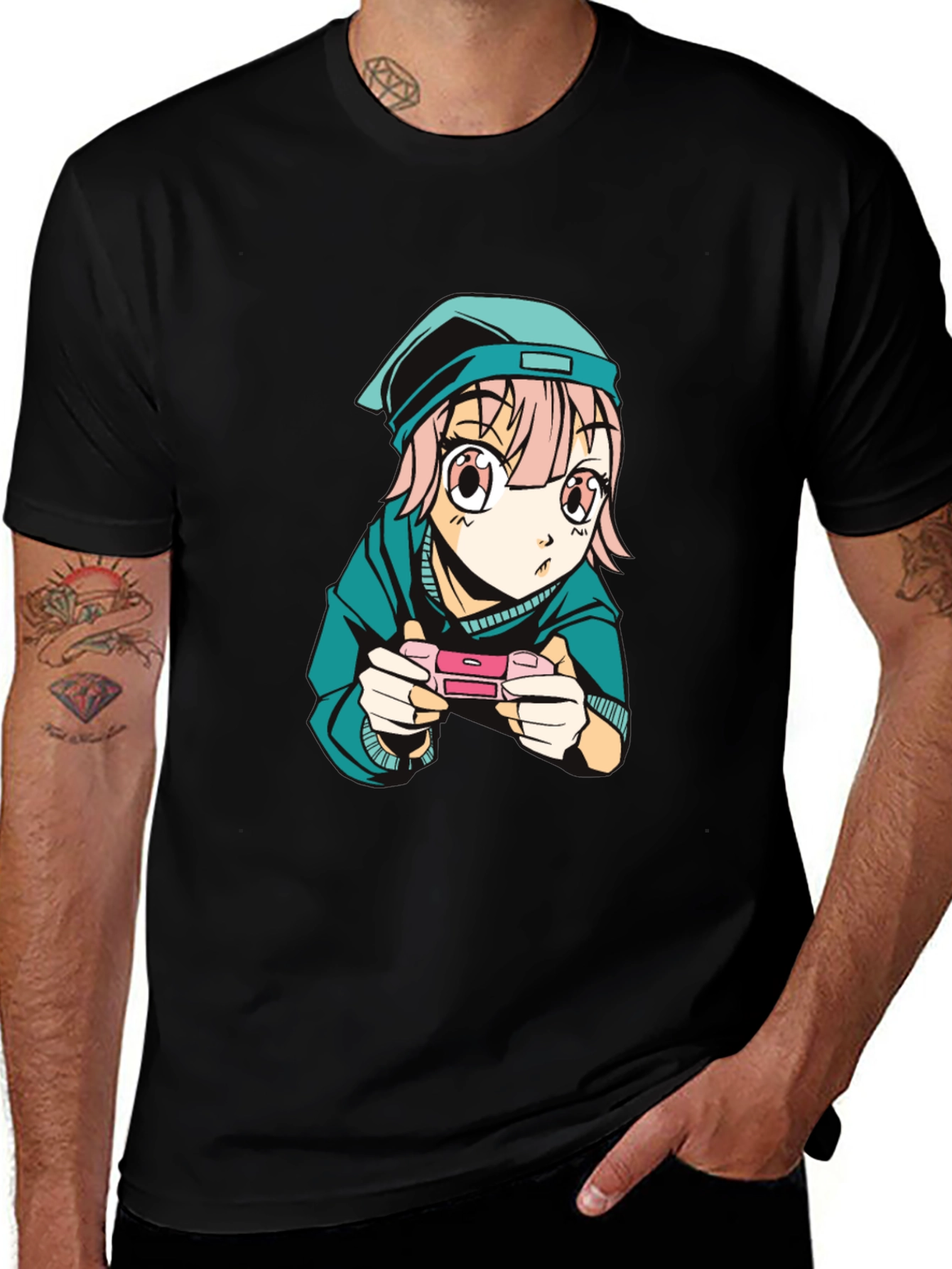 Variant 14 of Anime Gamer Graphic Tee - Black