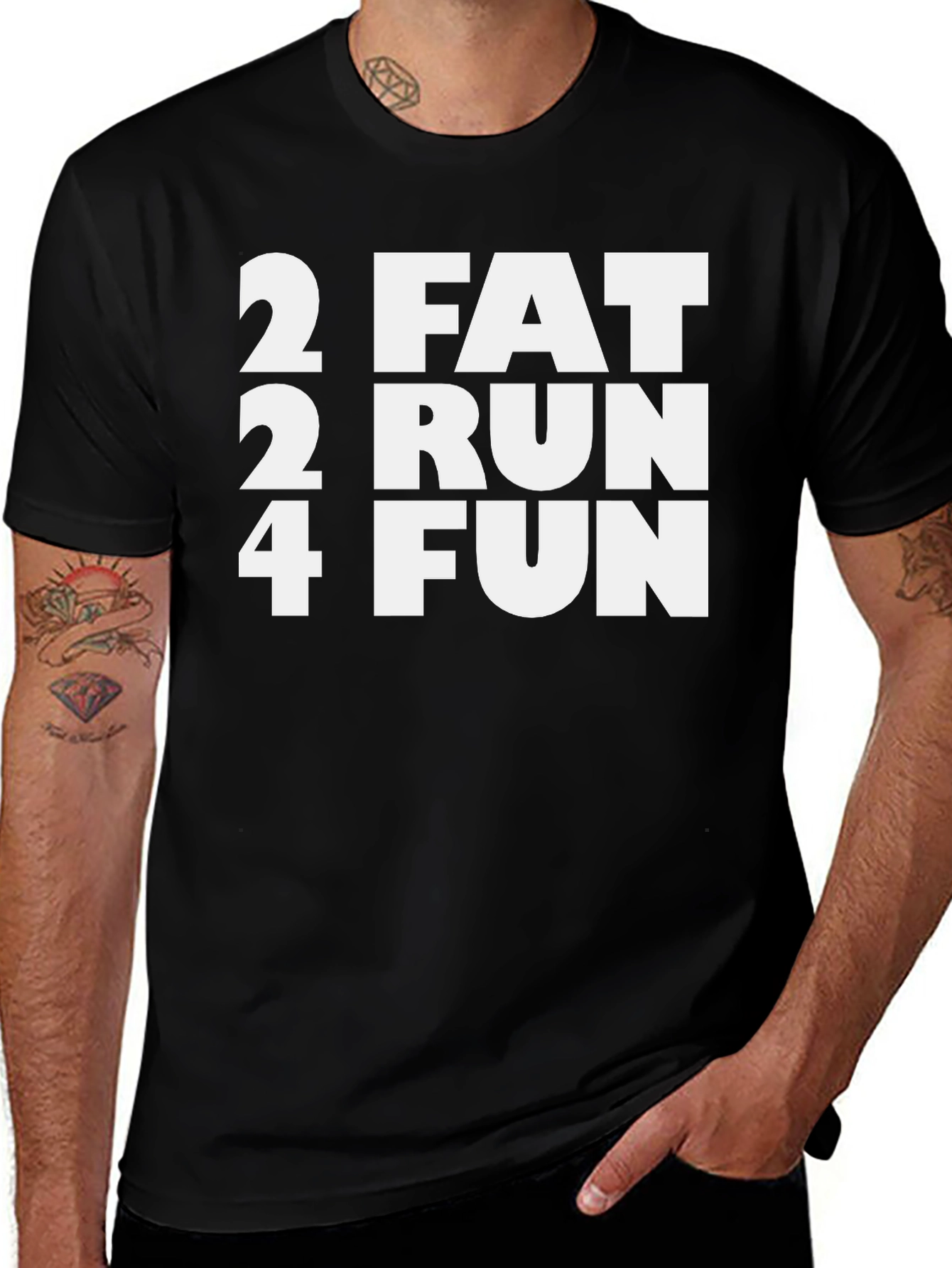 Variant 17 of 2 Fat 2 Run 4 Fun Black T-Shirt