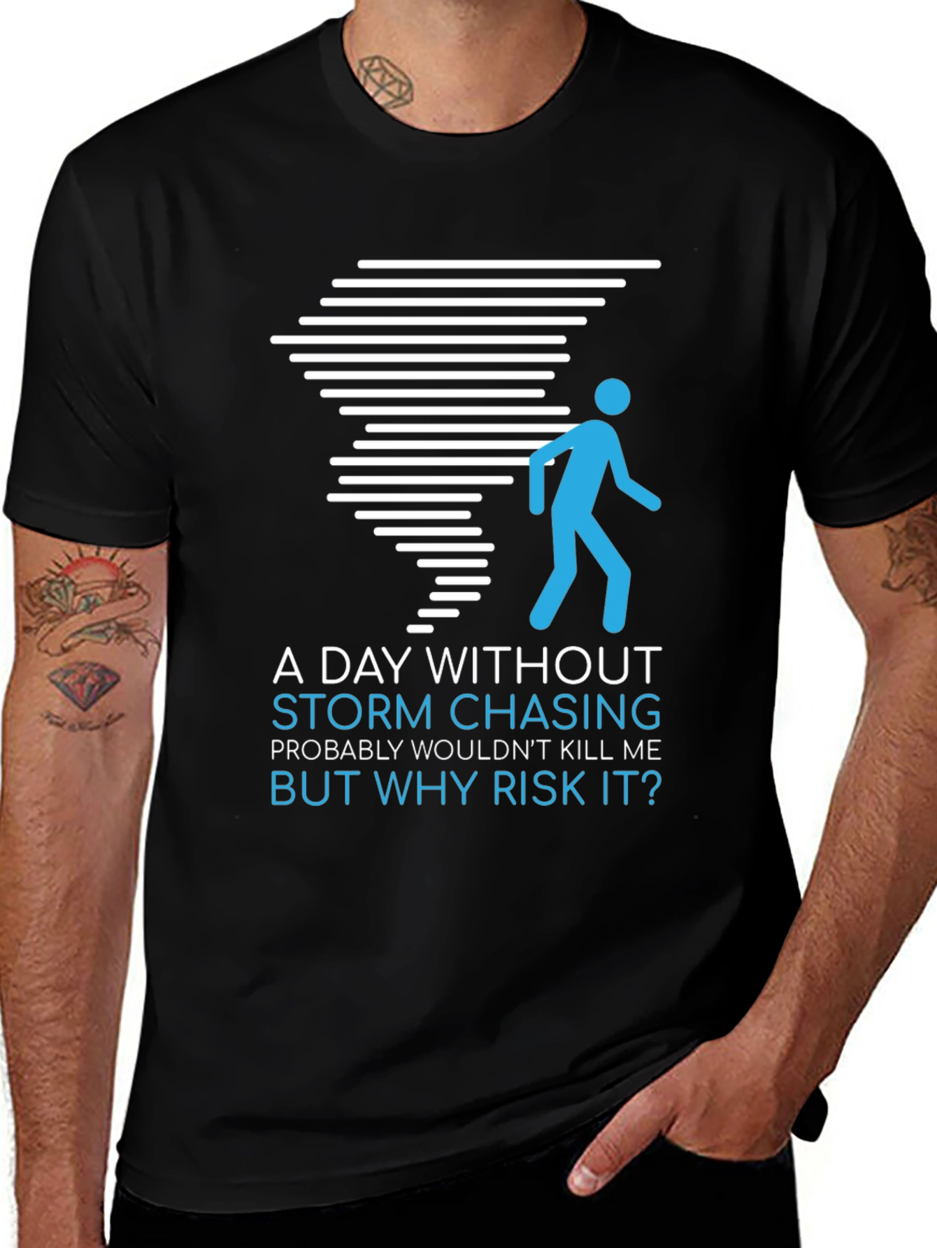 Variant 12 of Storm Chaser T-Shirt - Why Risk It? Funny Weather Tee
