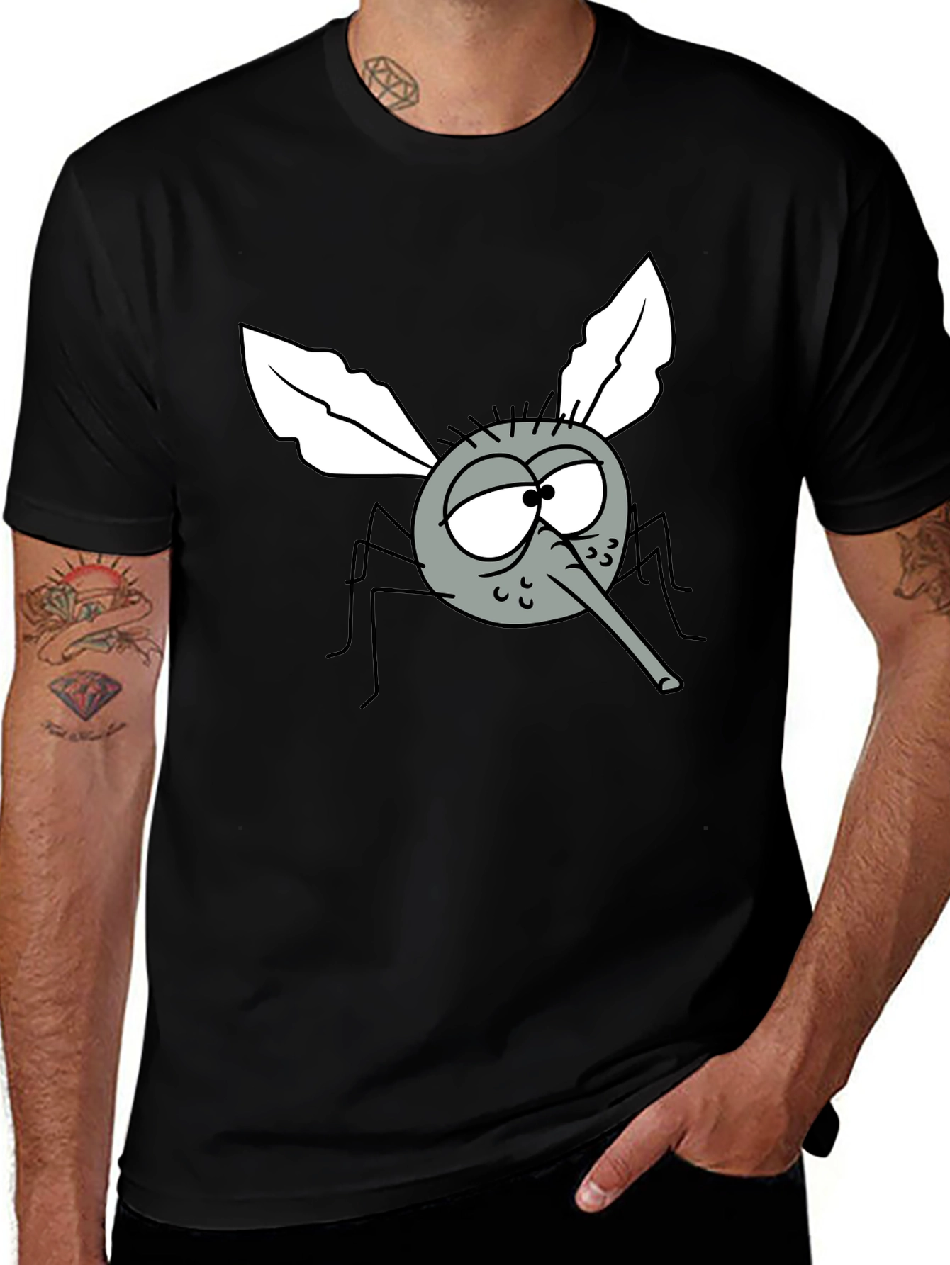 Variant 2 of Funny Cartoon Mosquito Graphic T-Shirt