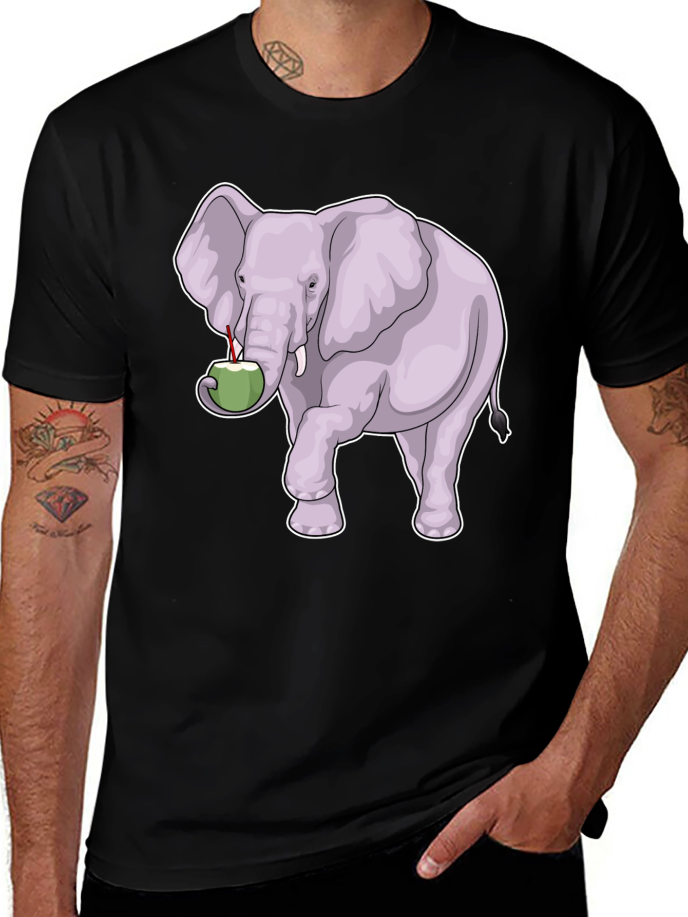 Variant 18 of Elephant & Coconut T-Shirt - Unique Graphic Tee