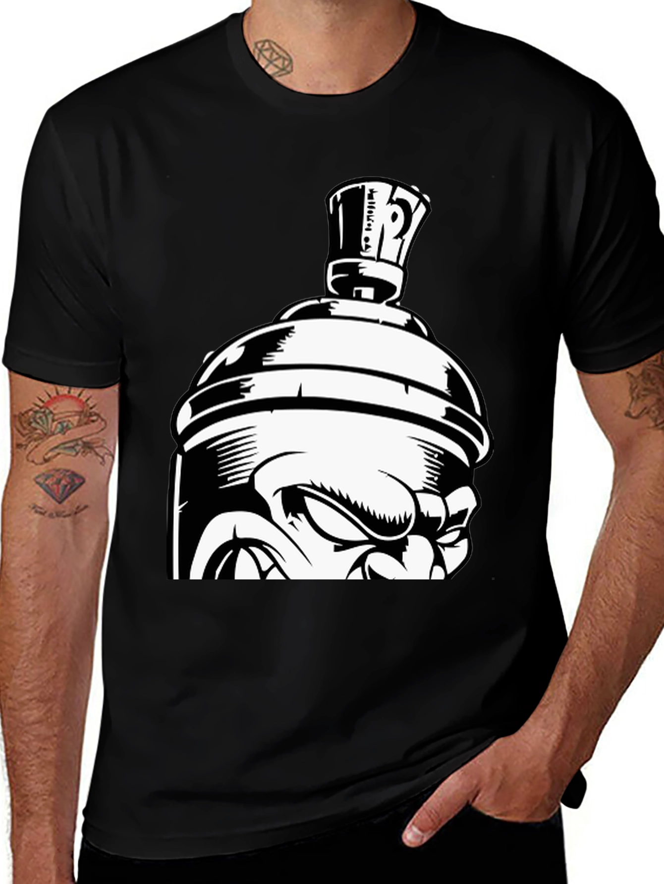 Angry Spray Can Graphic T-Shirt